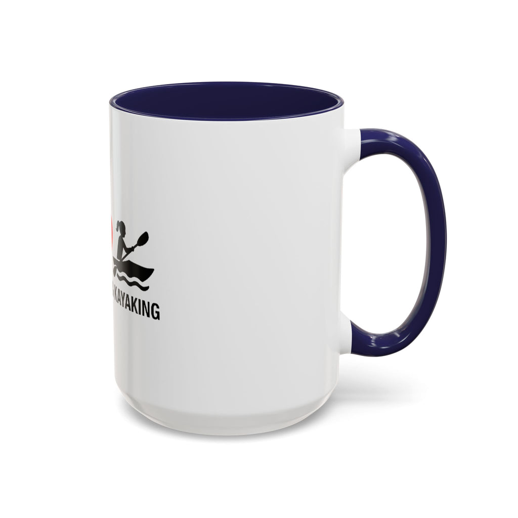 Peace Love & Kayaking Accent Coffee Mug — Kayaker Gift, 11/15oz