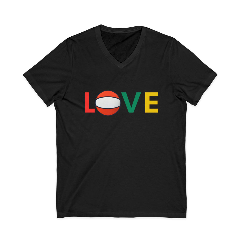 Volleyball Love V-Neck Tee for Sports Lovers