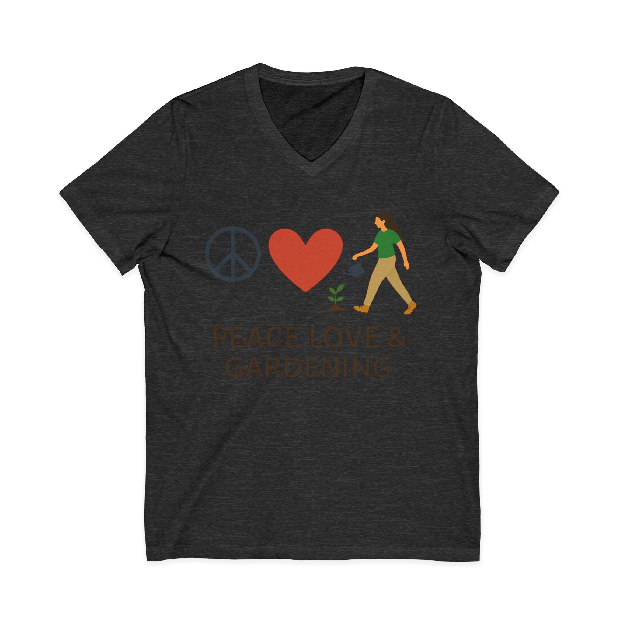 Peace, Love & Gardening V-Neck Tee