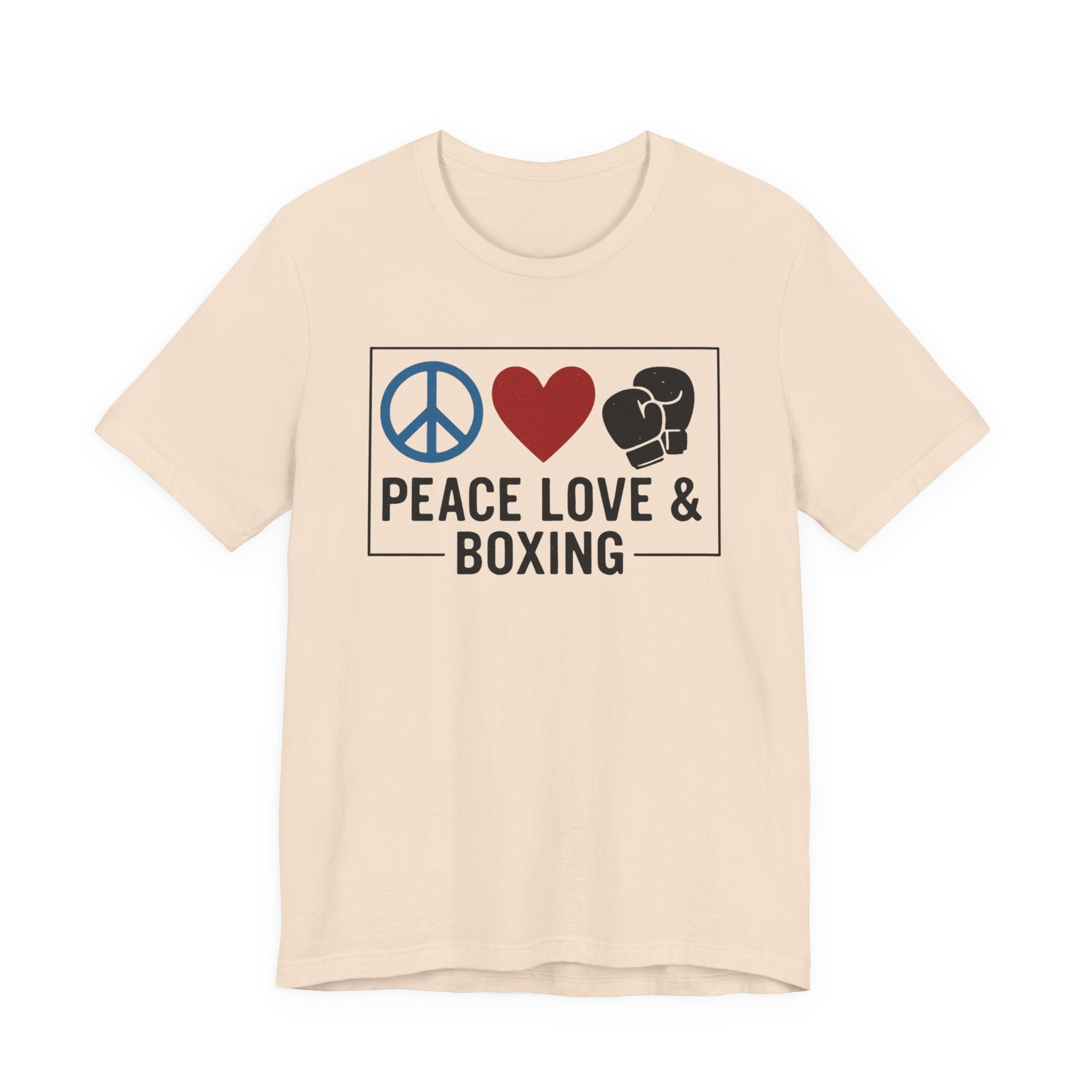 Unisex Jersey Short Sleeve Tee - Peace Love & Boxing T-Shirt