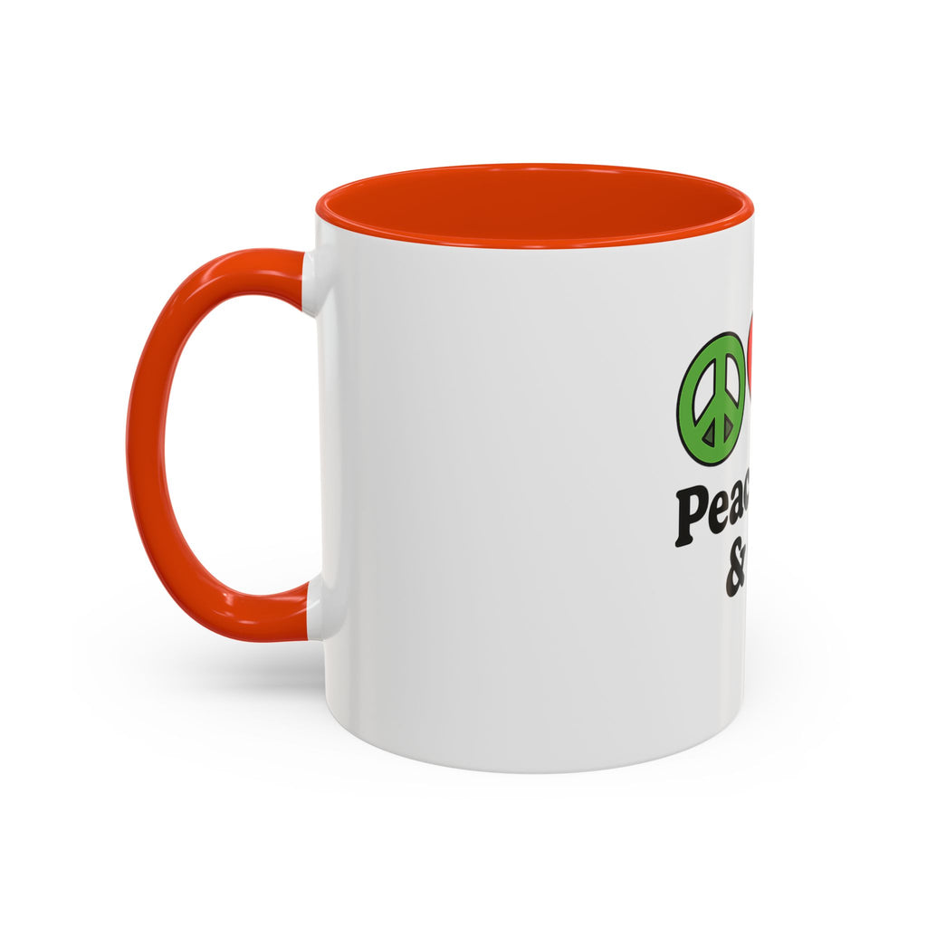 Peace, Love & Golf Mug - Colorful Ceramic Coffee Cup for Golf Lovers