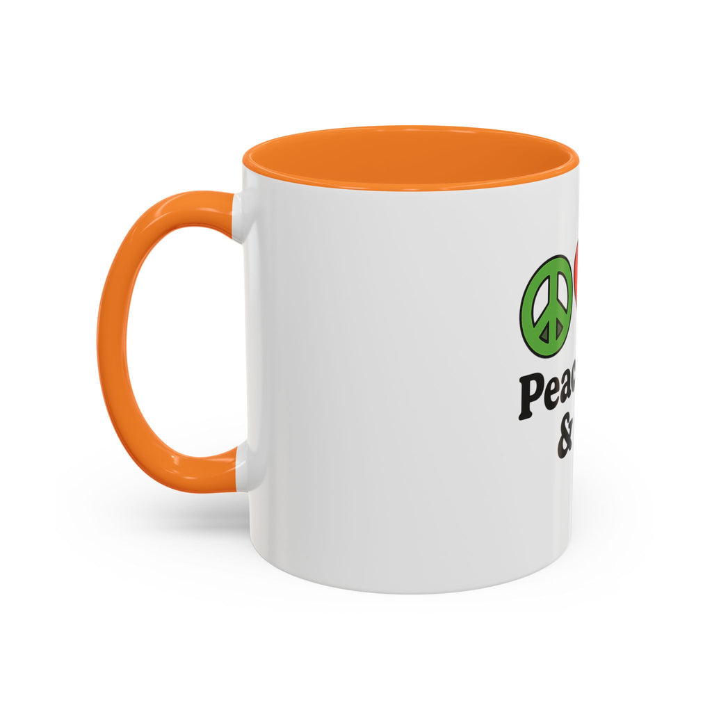 Peace, Love & Golf Mug - Colorful Ceramic Coffee Cup for Golf Lovers