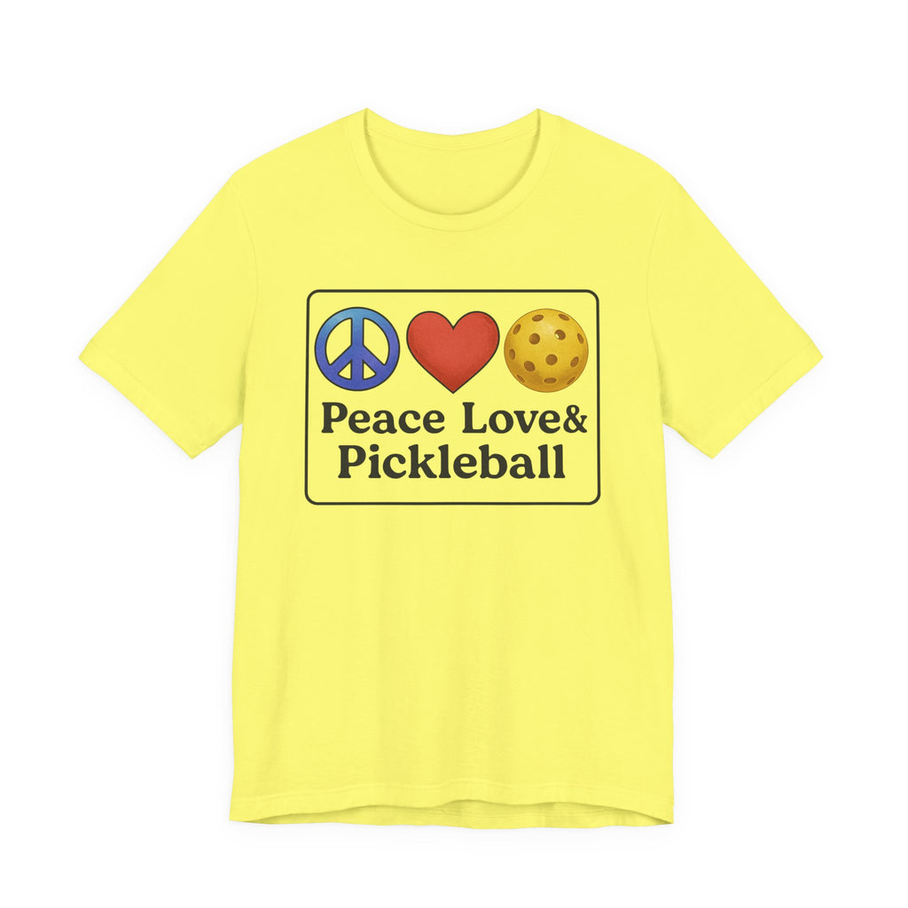 Peace Love & Pickleball Unisex Tee, Fun Pickleball Shirt