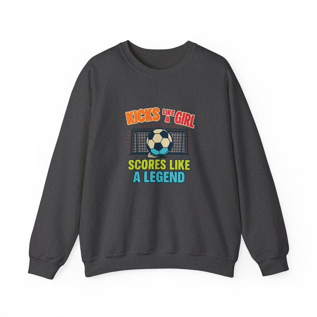 Unisex Soccer Sweatshirt, Kicks Like a Girl