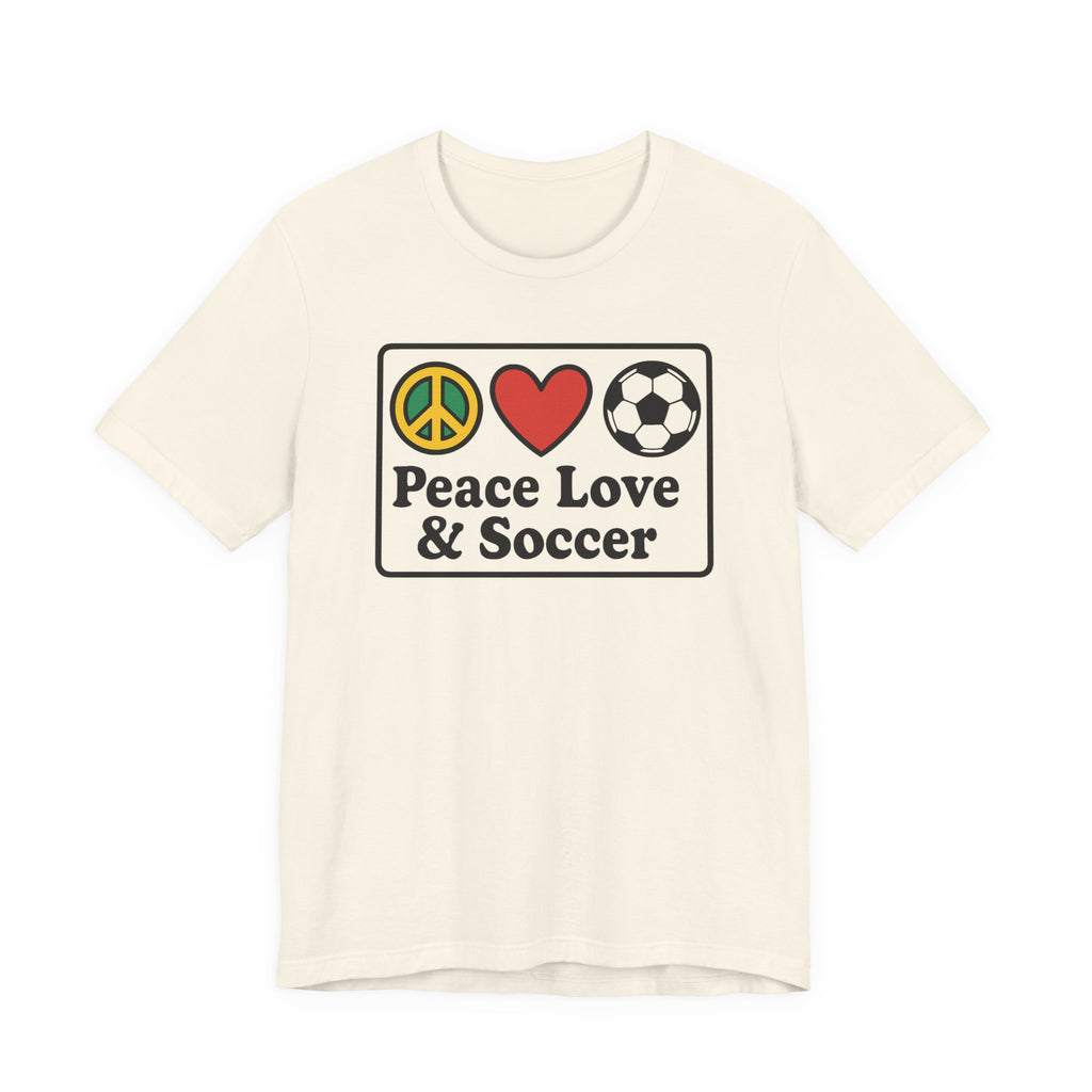 Peace Love Soccer T-Shirt, Unisex Soccer Tee