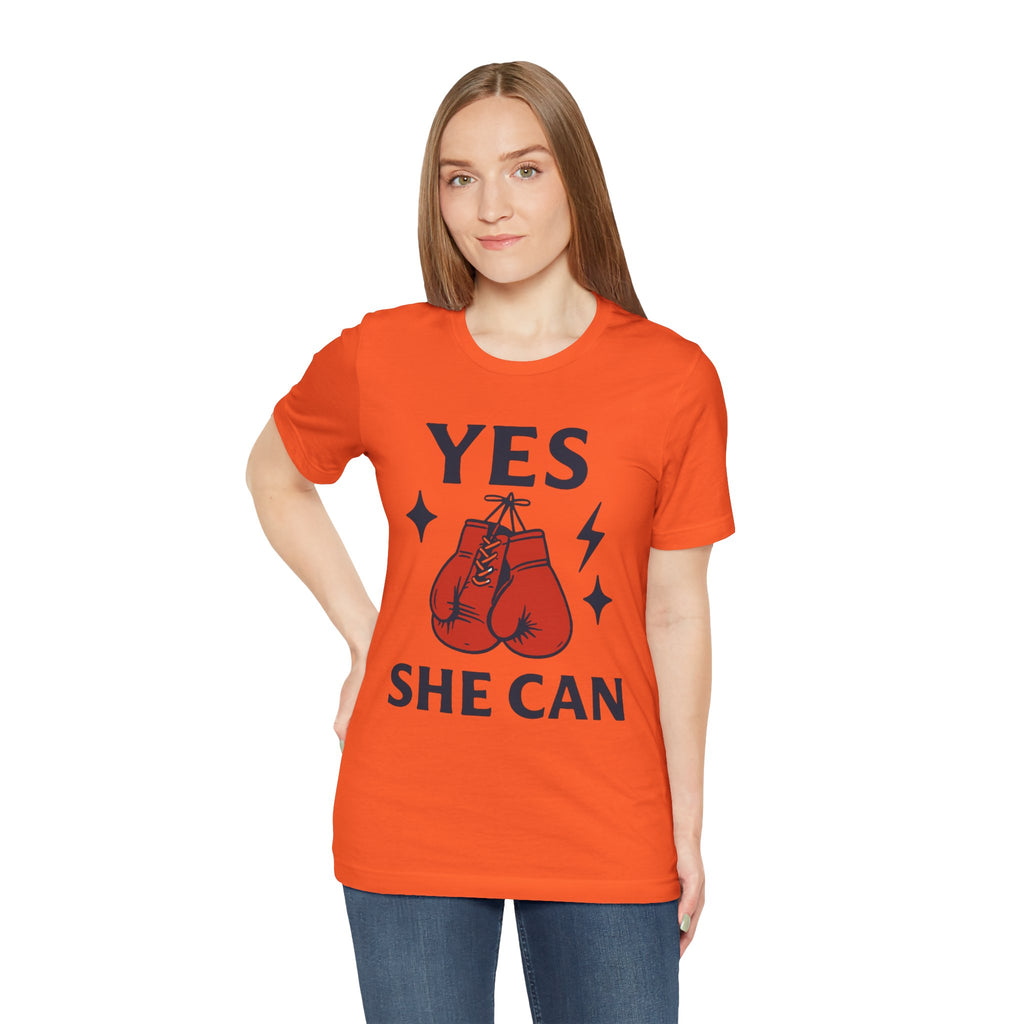 Yes, She Can Boxing Unisex Tee