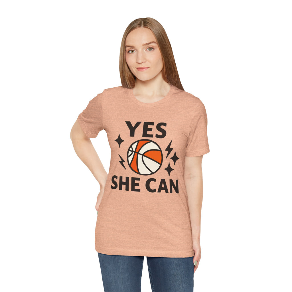 Yes, She Can Basketball Unisex Tee