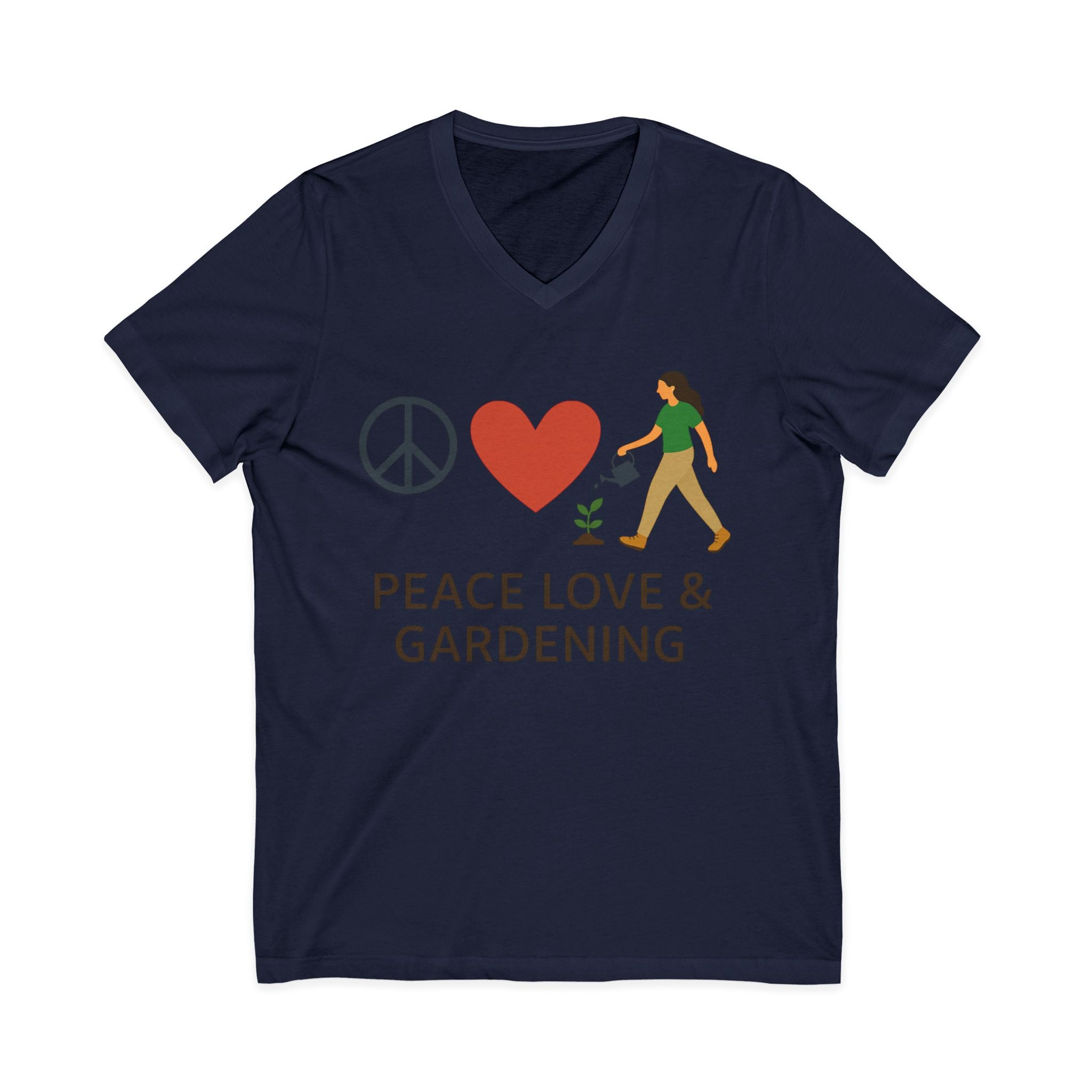 Peace, Love & Gardening V-Neck Tee