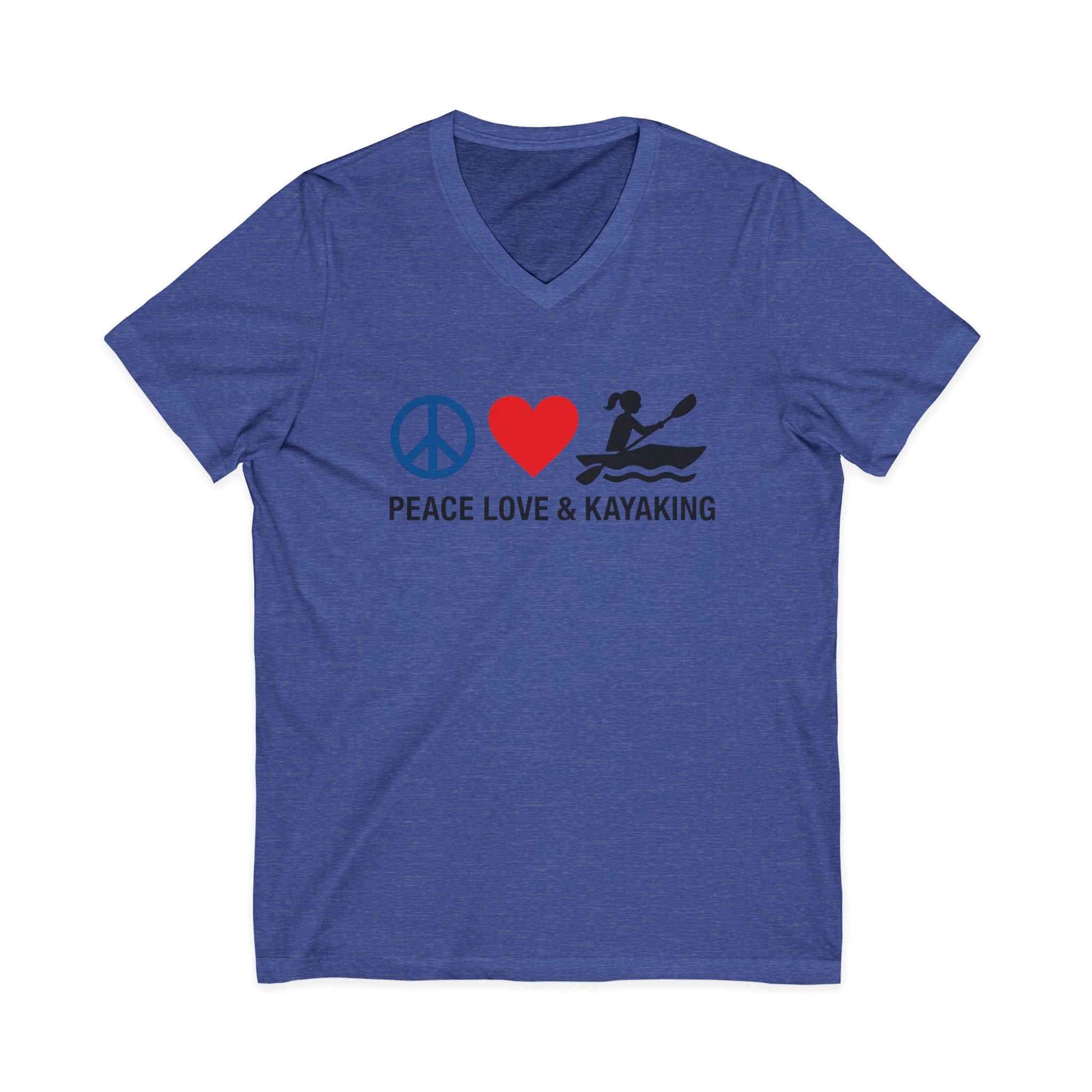 Peace Love & Kayaking V-Neck T-Shirt