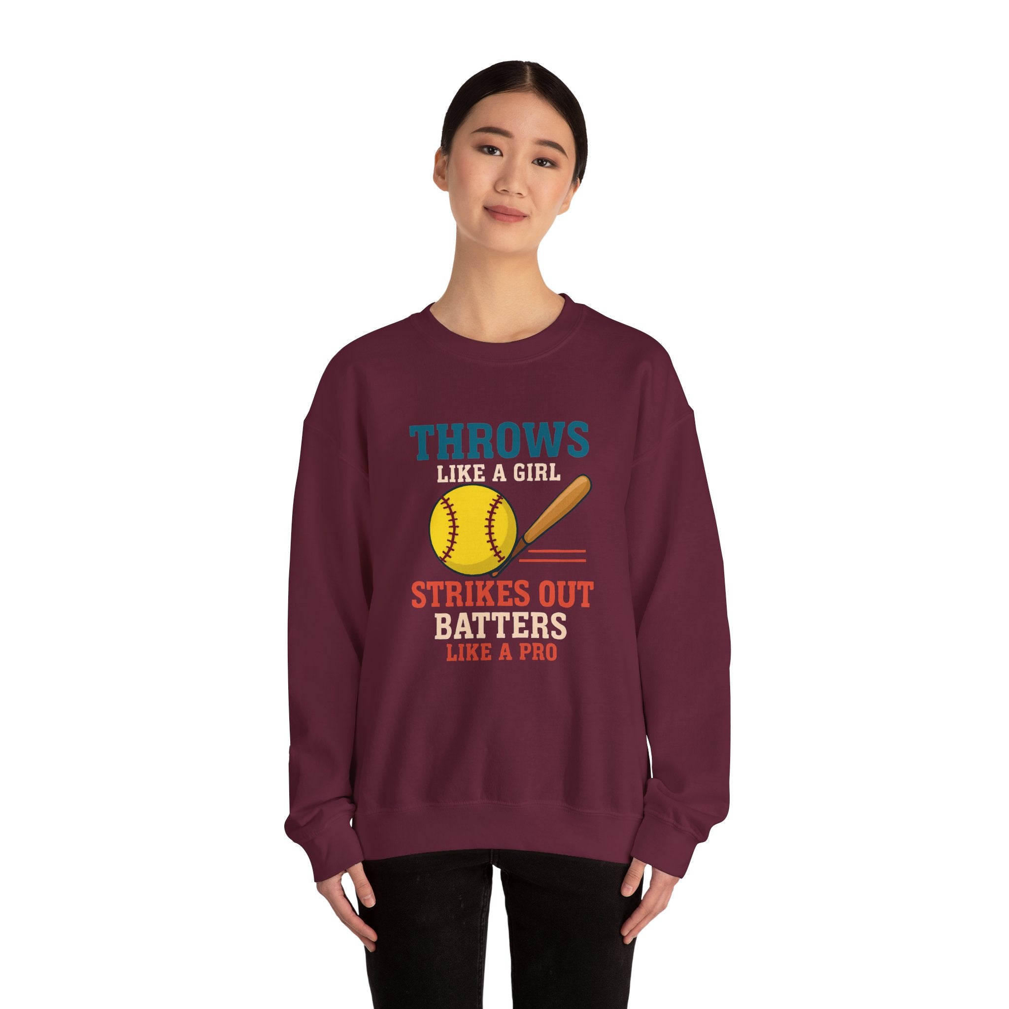 Softball Inspired Crewneck Sweatshirt