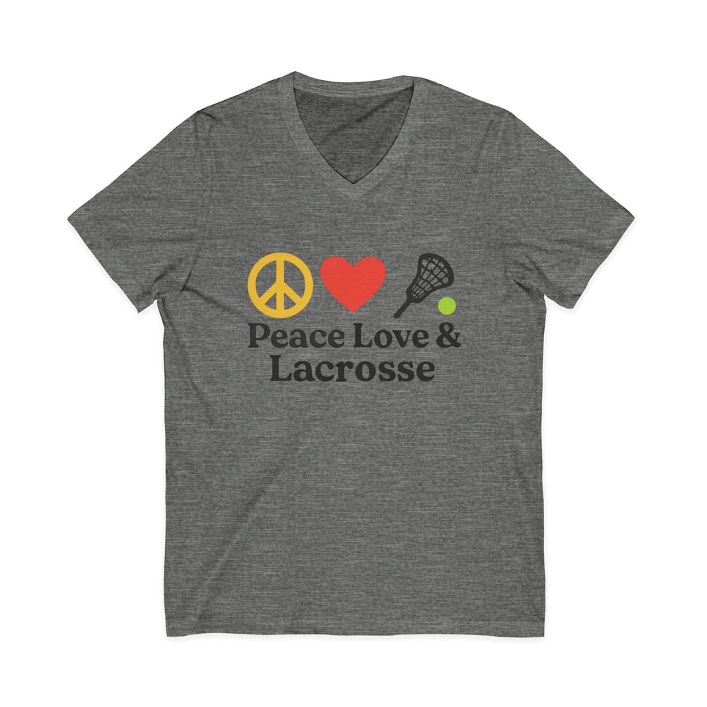 Peace Love & Lacrosse V-Neck Tee