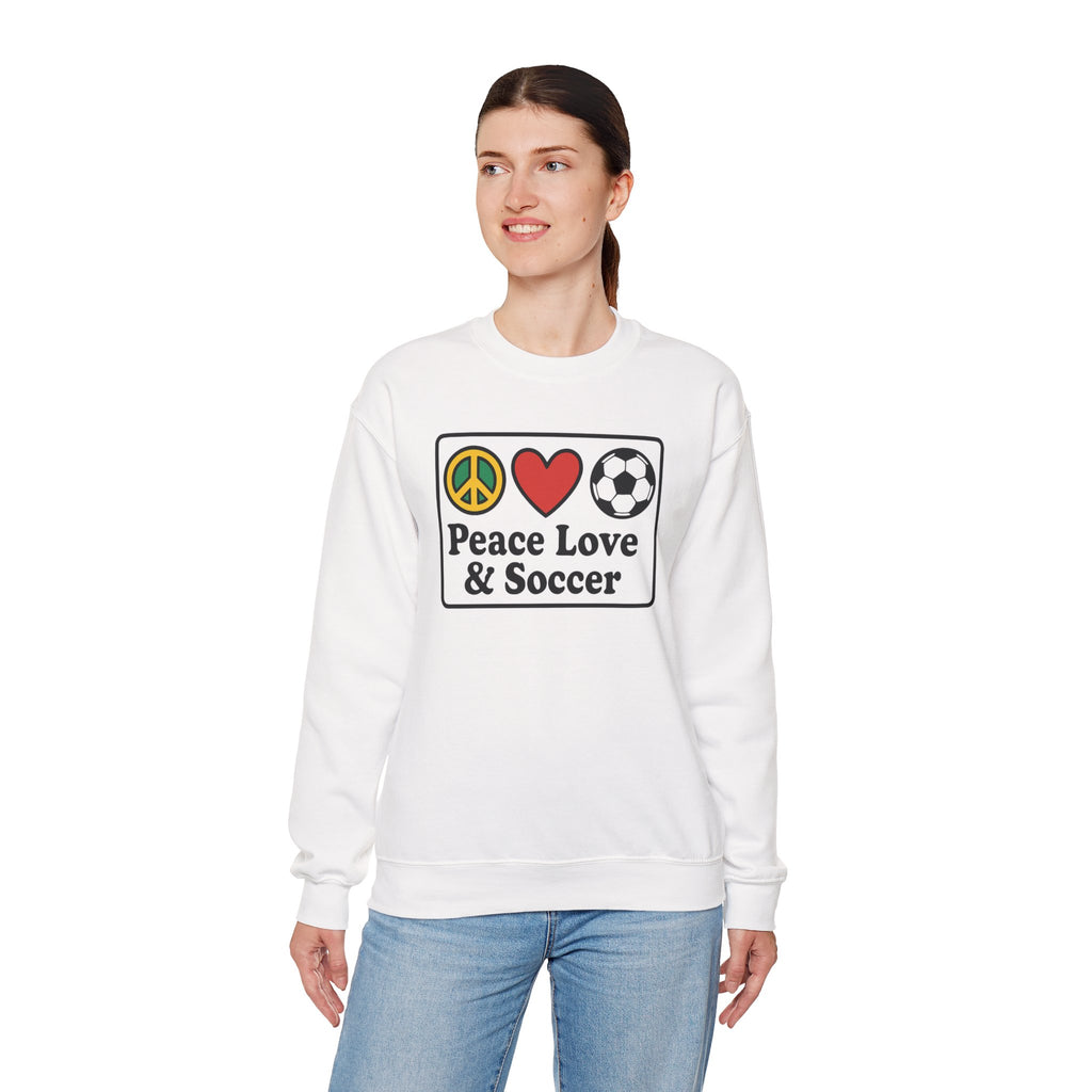 Peace Love & Soccer Crewneck Sweatshirt