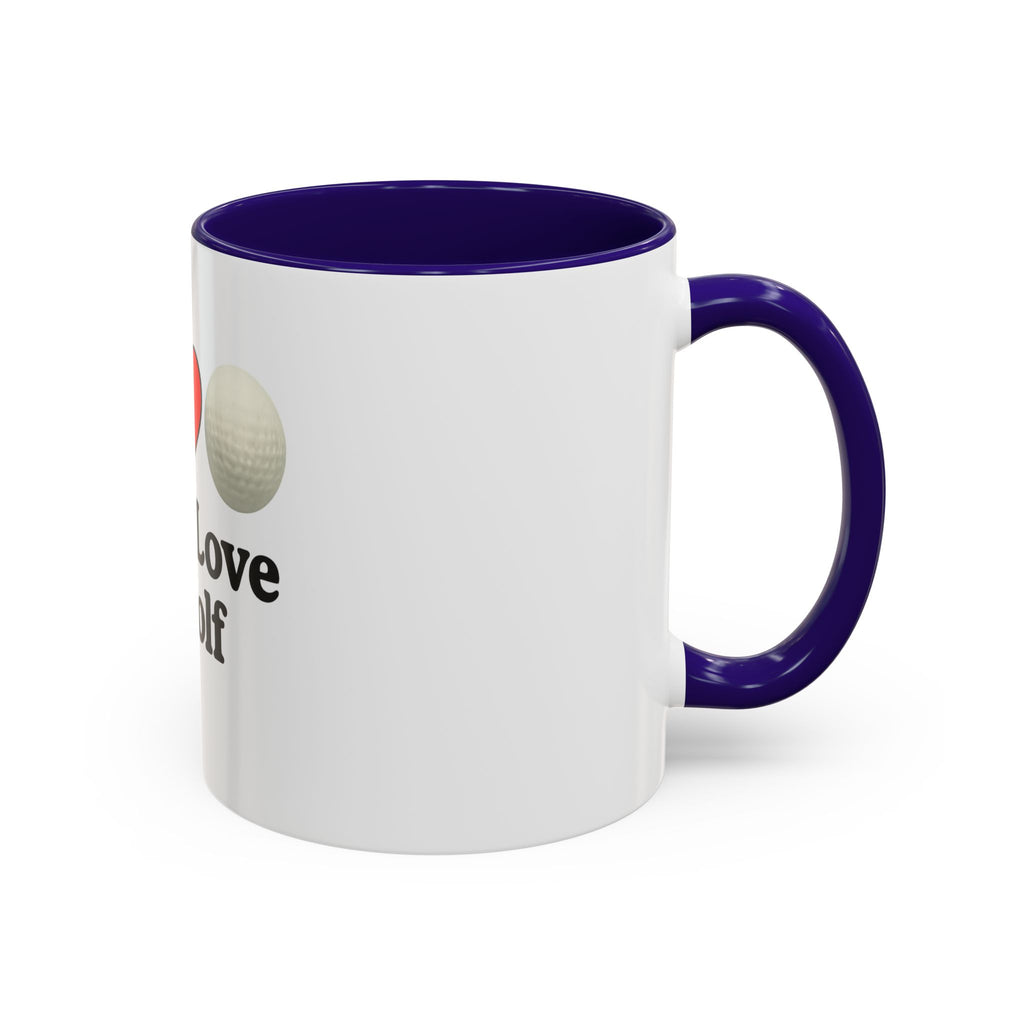 Peace, Love & Golf Mug - Colorful Ceramic Coffee Cup for Golf Lovers