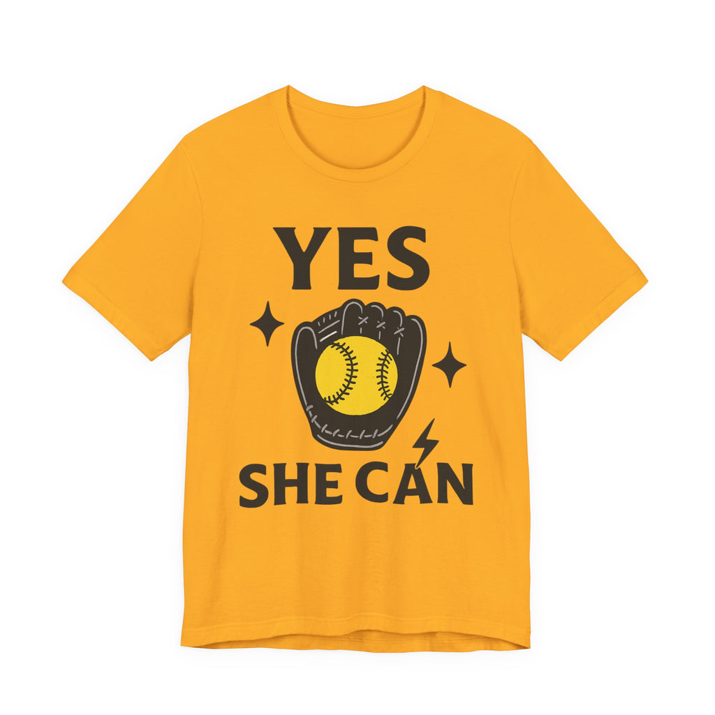 Yes, She Can Softball Unisex Tee