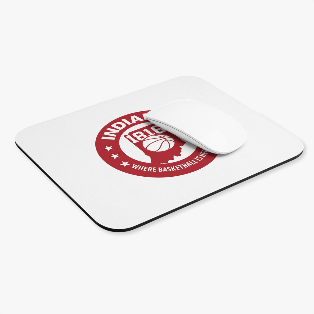 Indiana 1816 Basketball Mouse Pad — "Where Basketball Is Her Story" Desk Mat