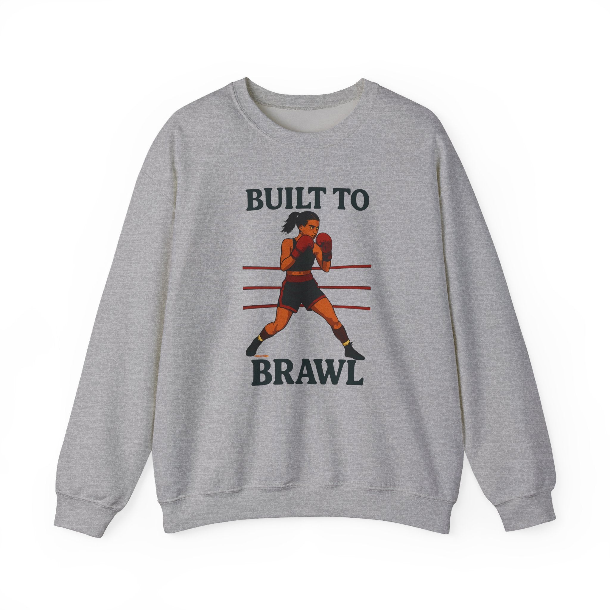 Built to Brawl Crewneck Sweatshirt, Unisex Fitness Apparel