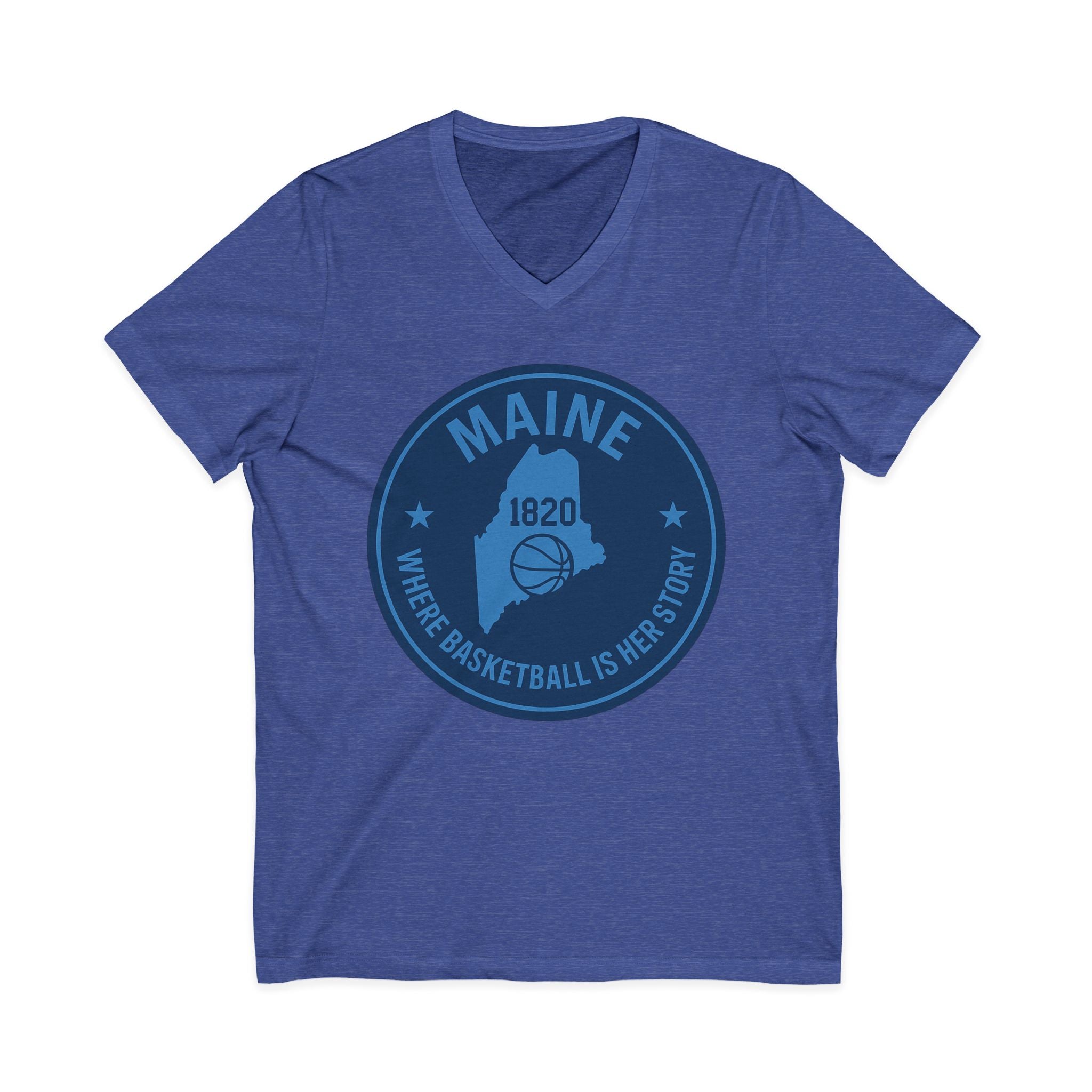 Maine Basketball Heritage V-Neck Tee