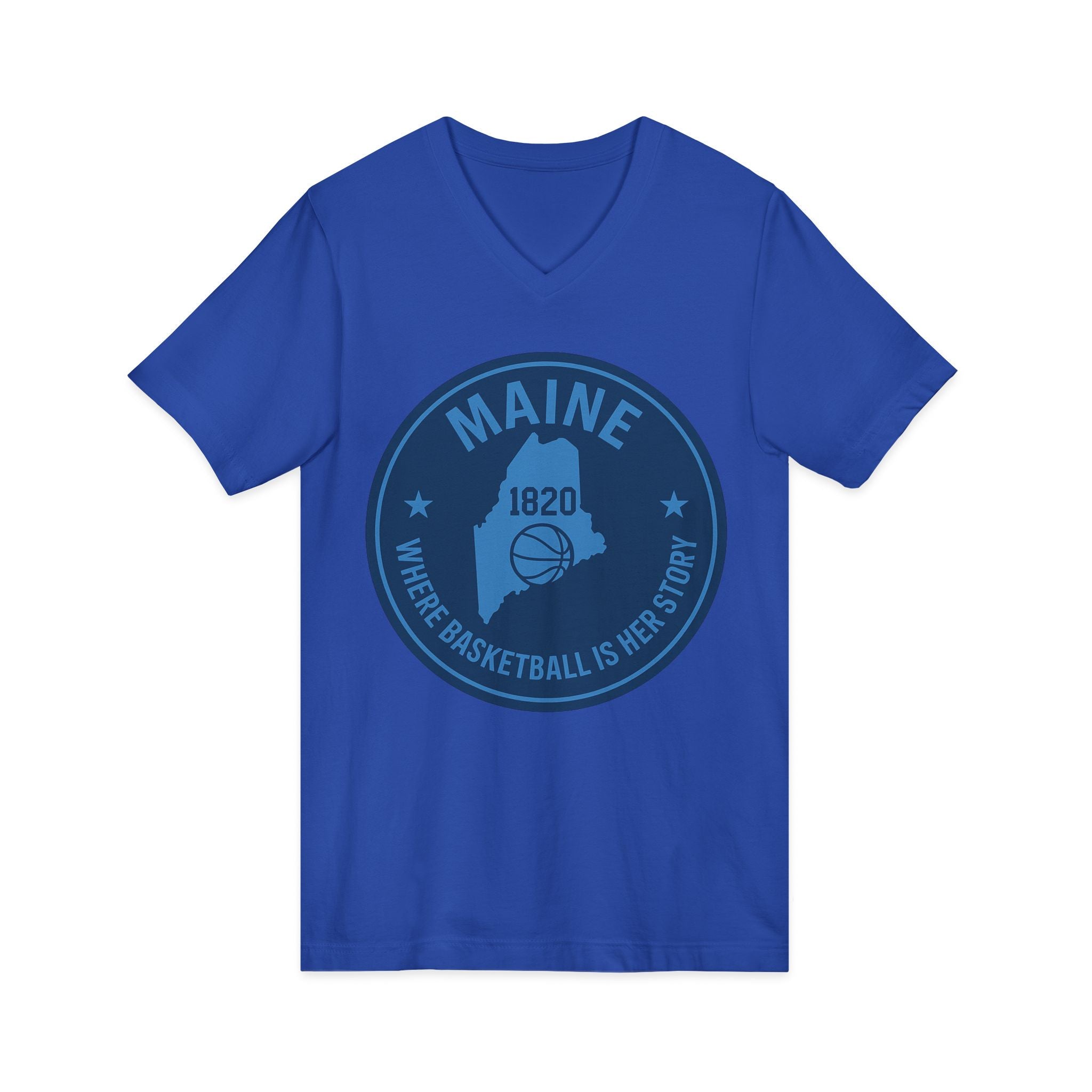 Maine Basketball Heritage V-Neck Tee