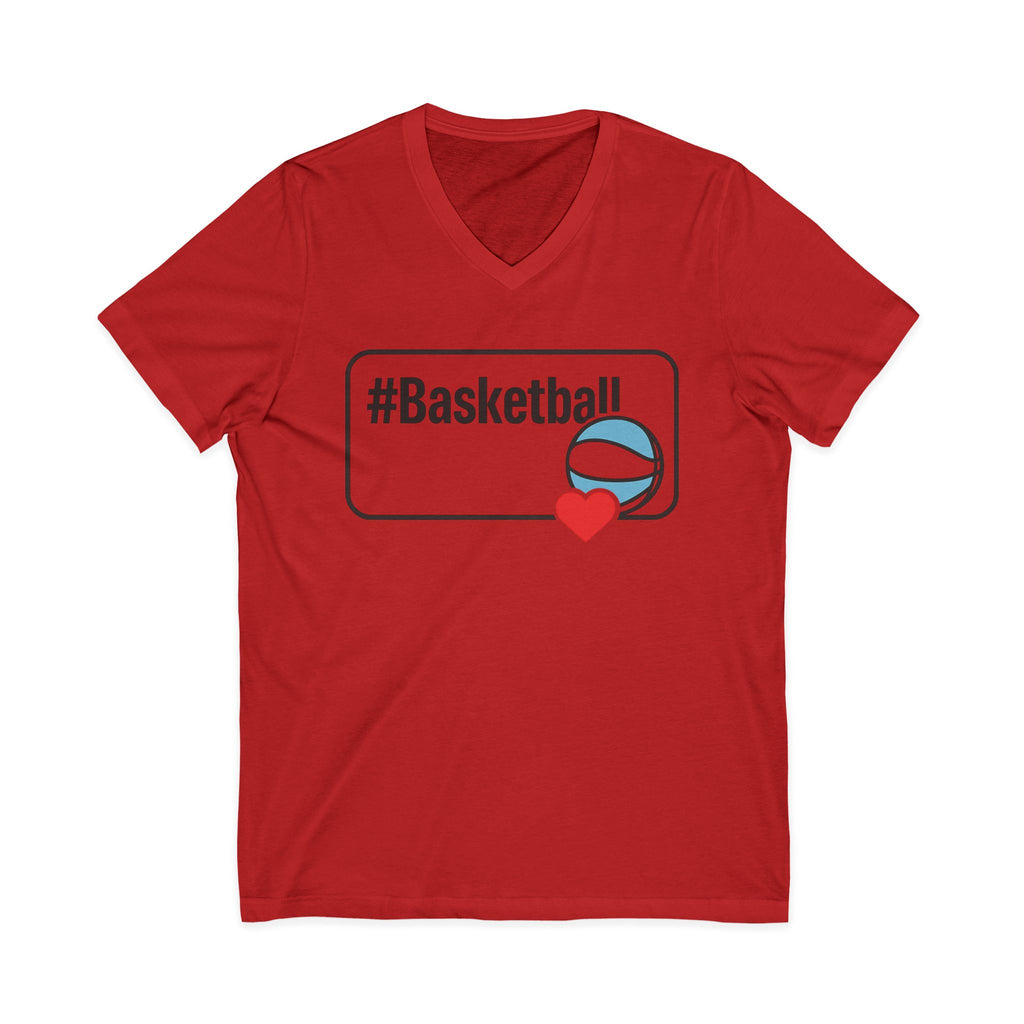 Basketball Love V-Neck Tee for Sport Enthusiasts