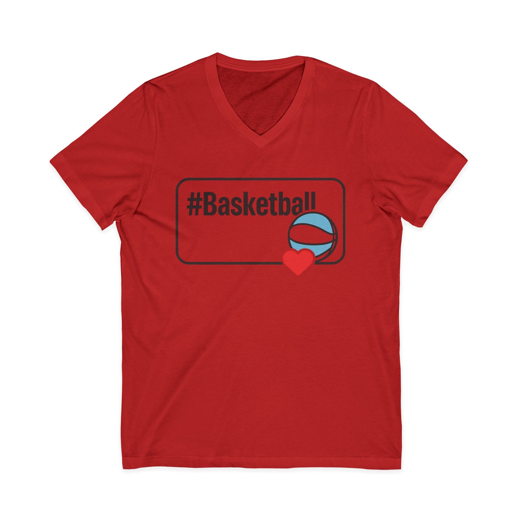 Basketball Love V-Neck Tee for Sport Enthusiasts