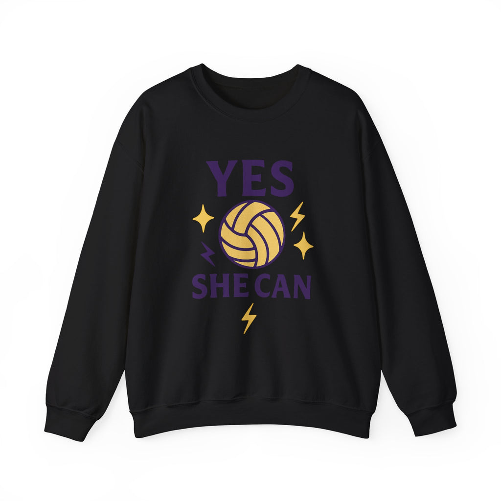 Yes, She Can Volleyball Sweatshirt, Unisex Crewneck