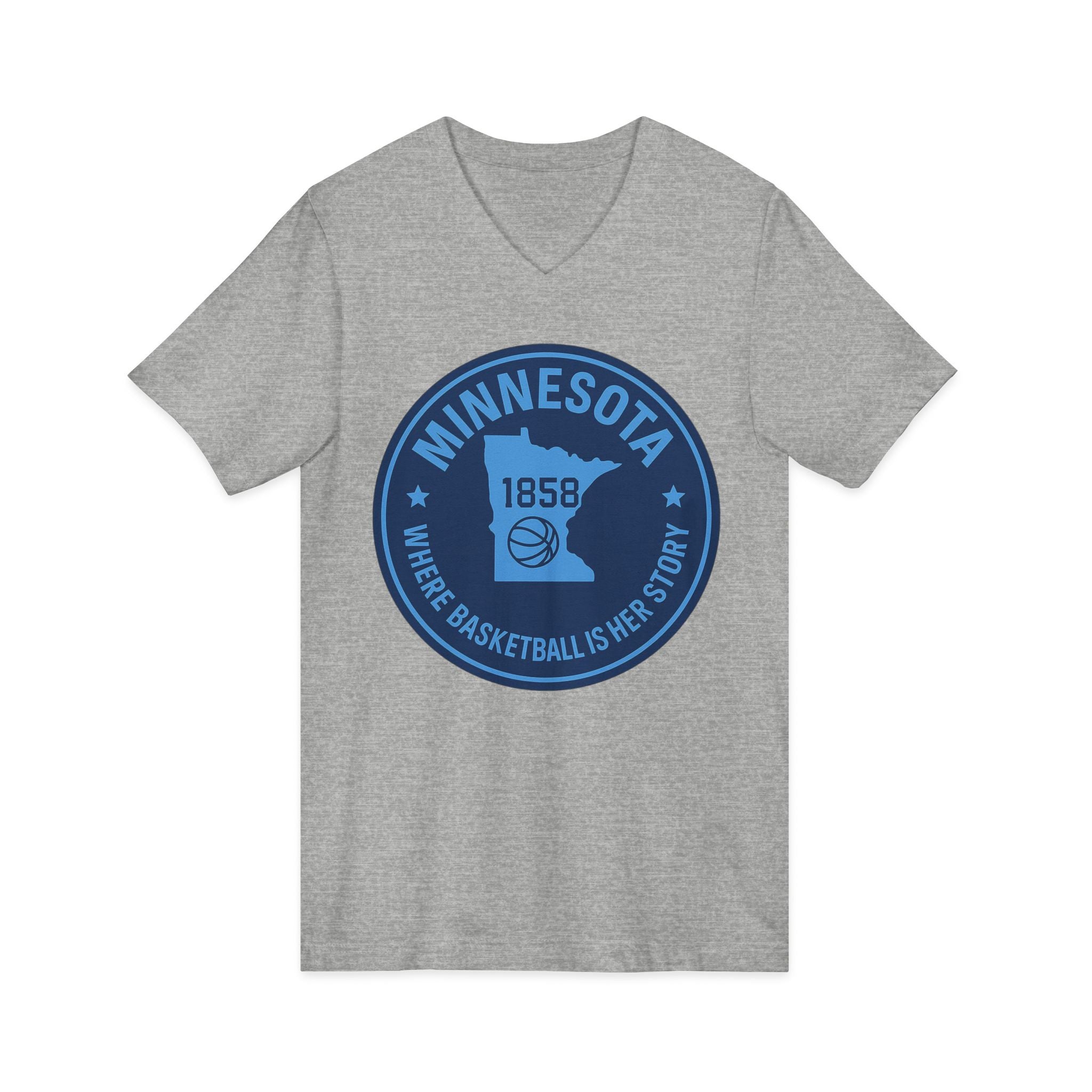 Minnesota Basketball V-Neck Tee - Unisex Short Sleeve Shirt