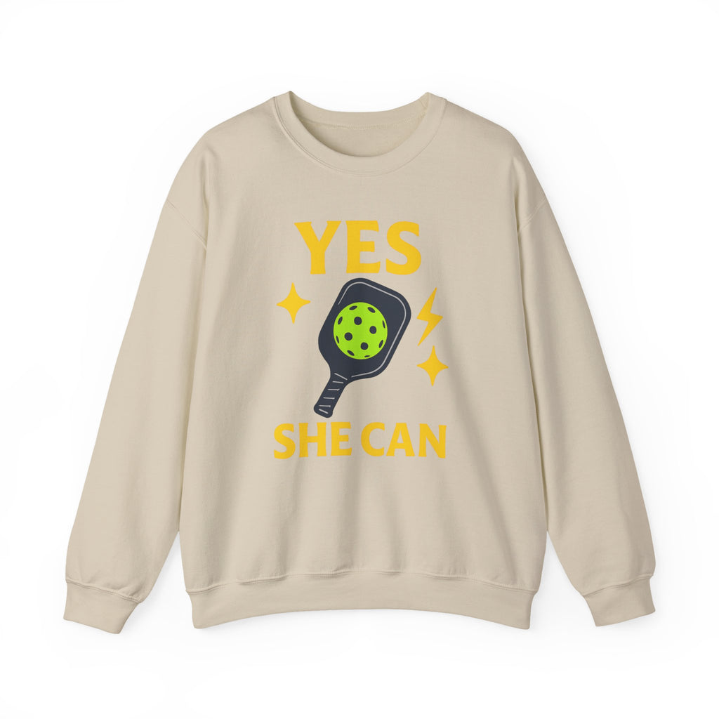 Yes, She Can Pickleball Sweatshirt, Unisex Crewneck