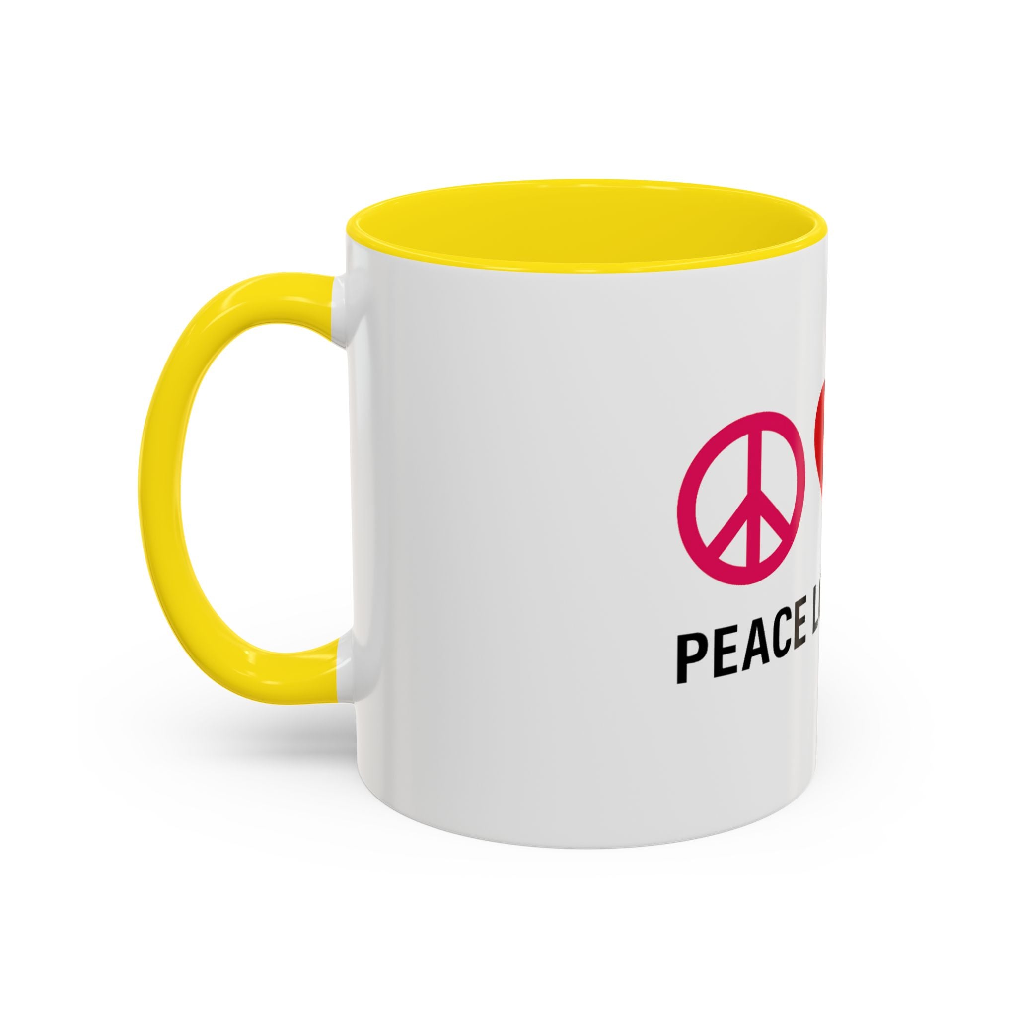 Peace Love & Yoga Accent Coffee Mug