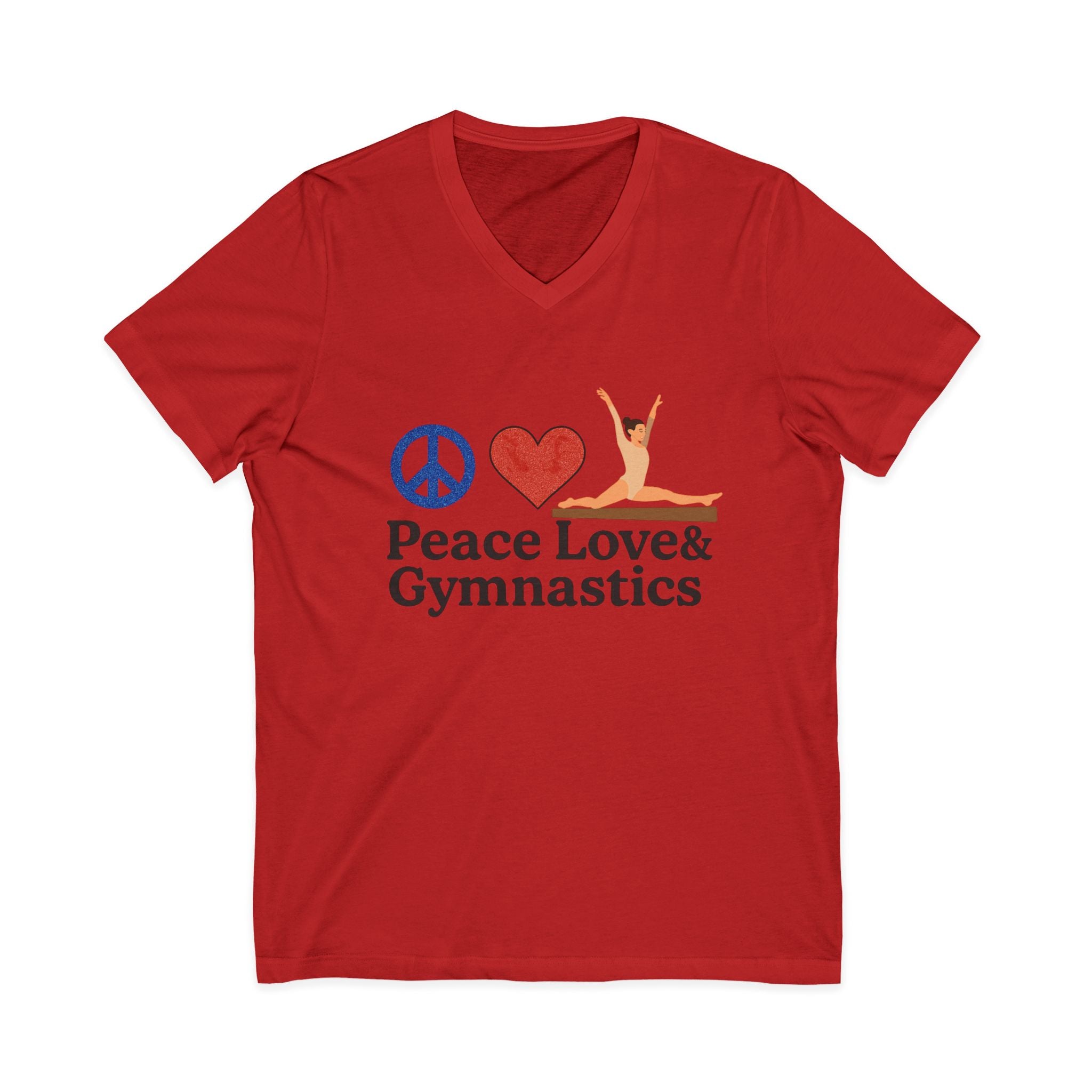 Peace, Love & Gymnastics V-Neck Tee