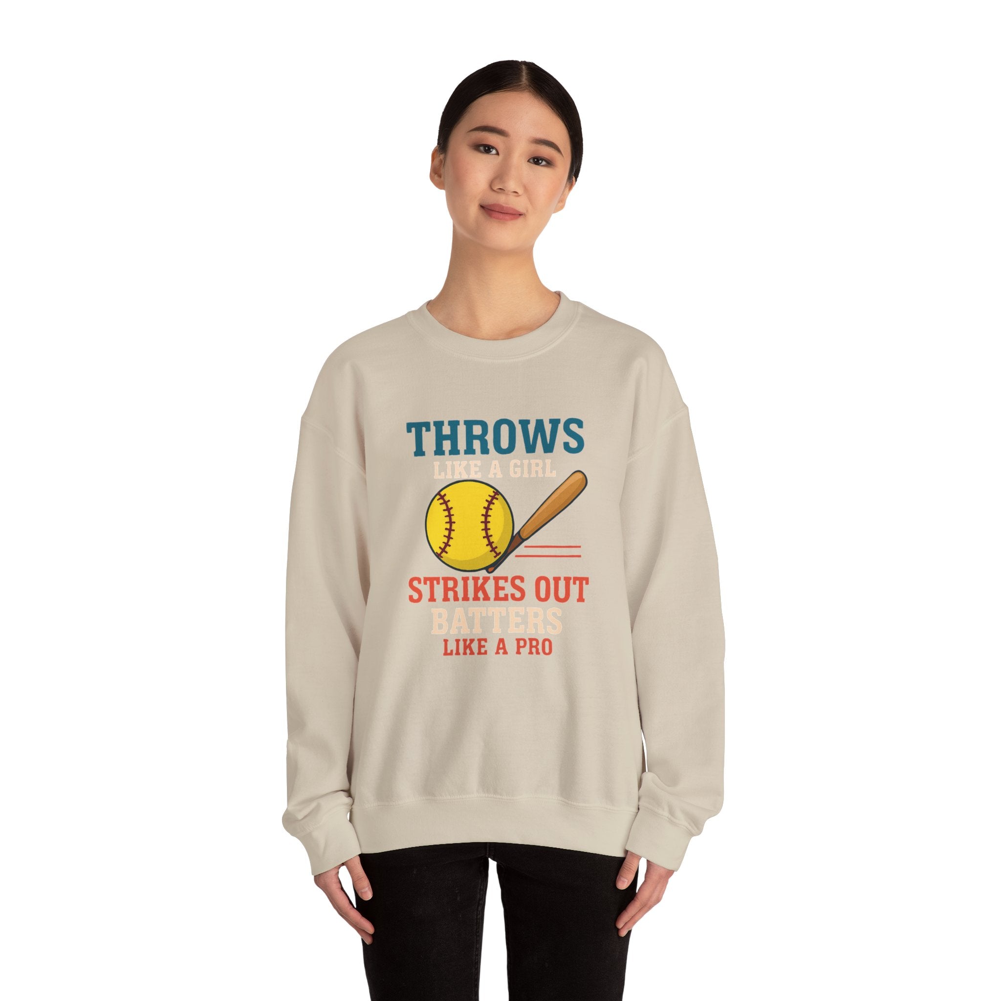Softball Inspired Crewneck Sweatshirt