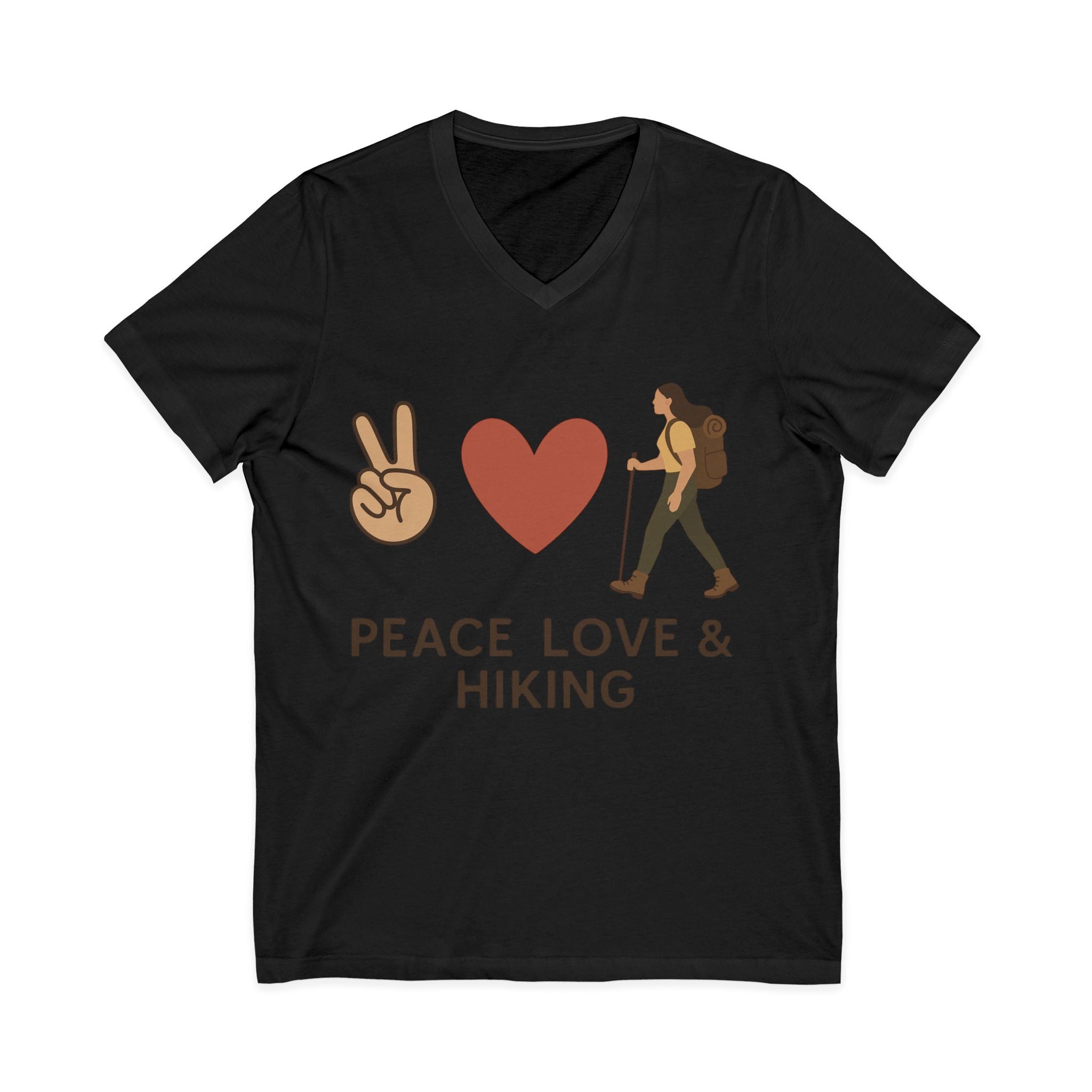 Peace, Love & Hiking V-Neck Tee