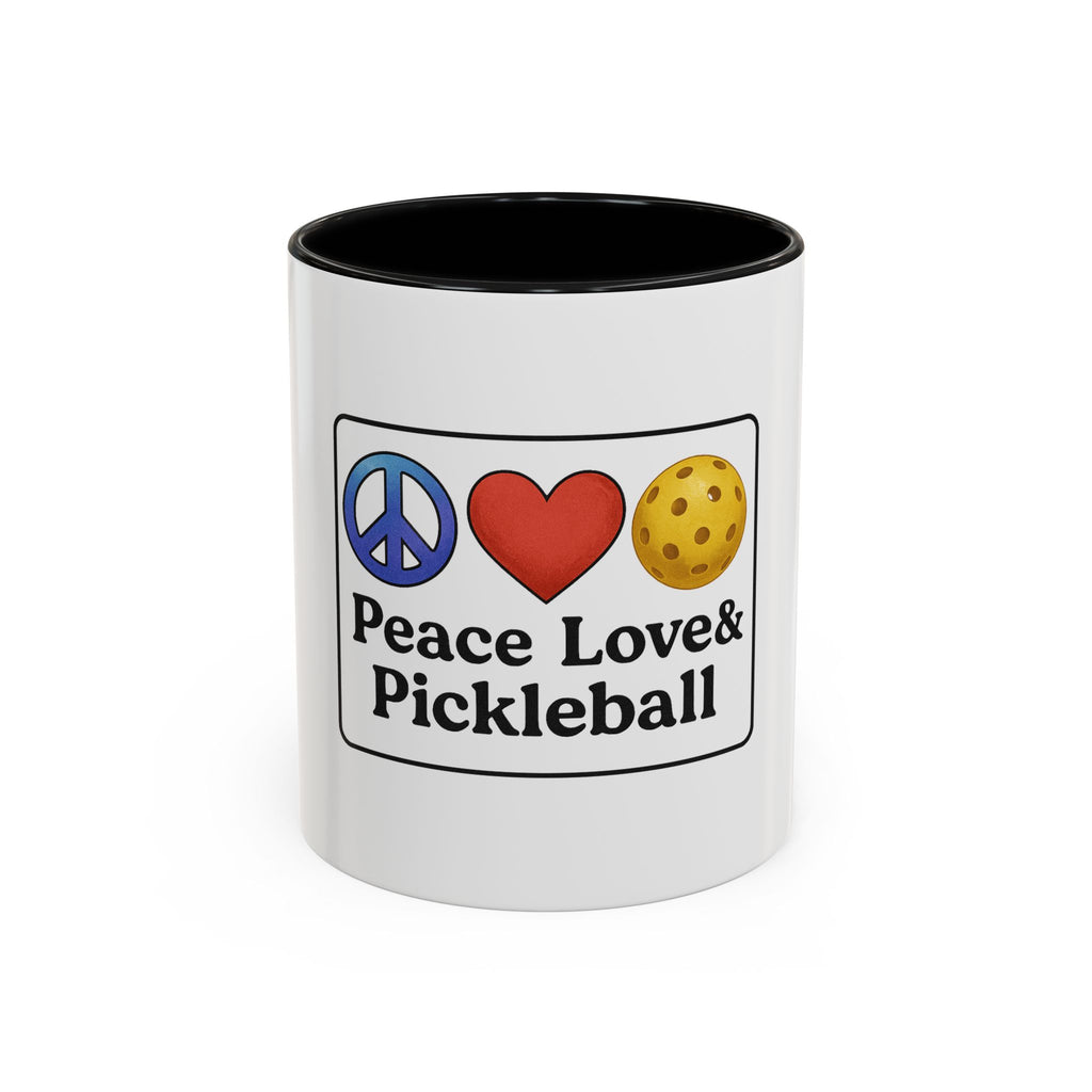 Peace Love & Pickleball Accent Mug