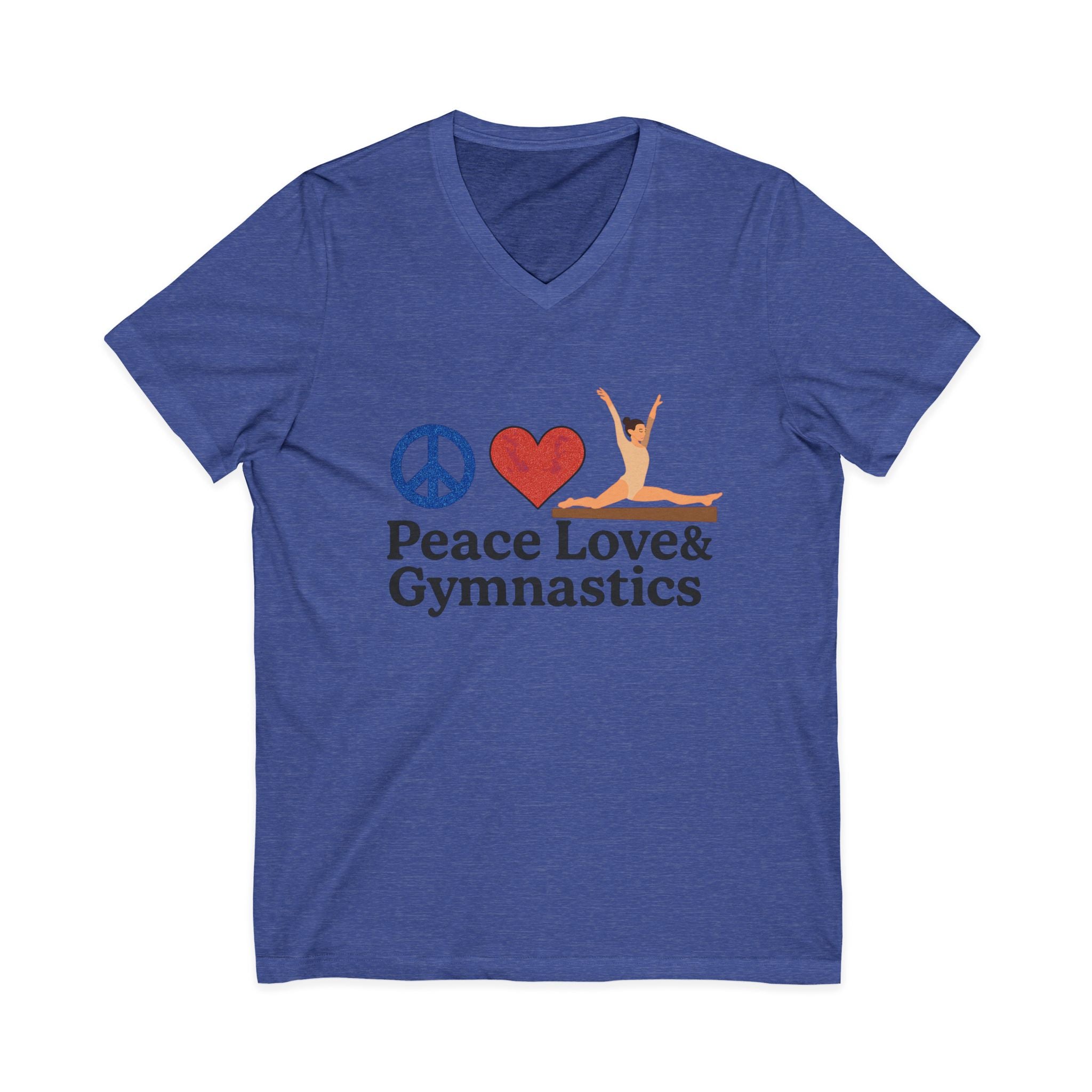 Peace, Love & Gymnastics V-Neck Tee