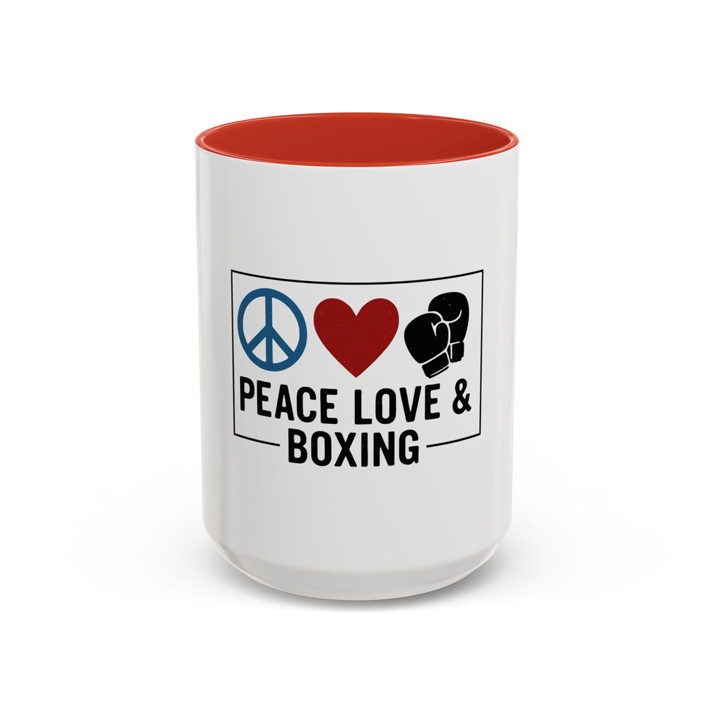 Peace Love & Boxing Mug | Accent Coffee Mug