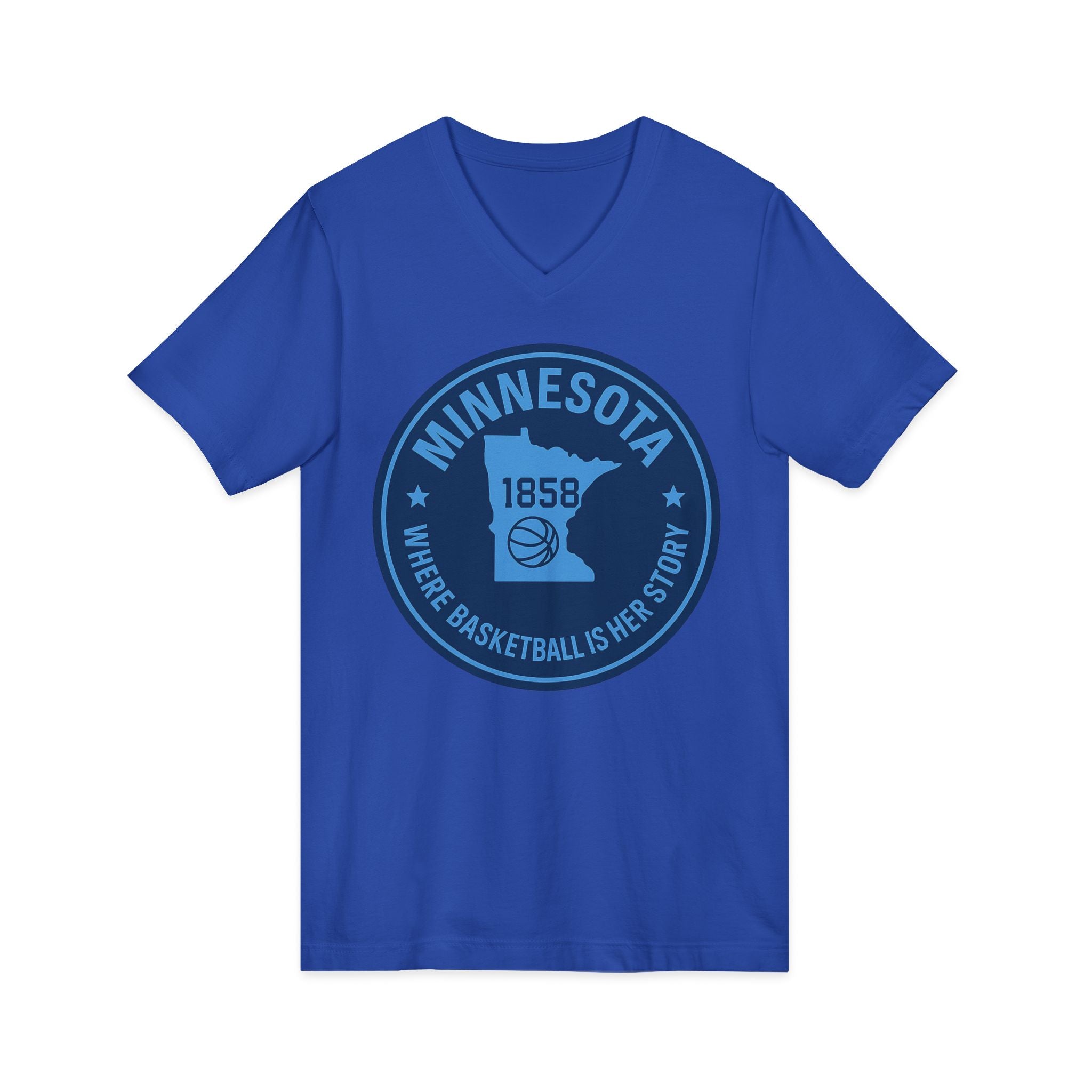 Minnesota Basketball V-Neck Tee - Unisex Short Sleeve Shirt