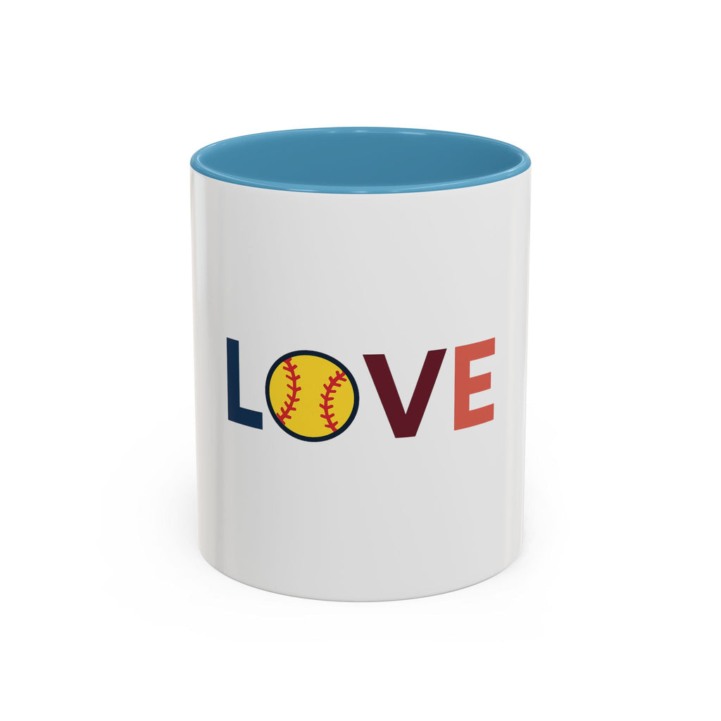 Love Baseball Accent Coffee Mug