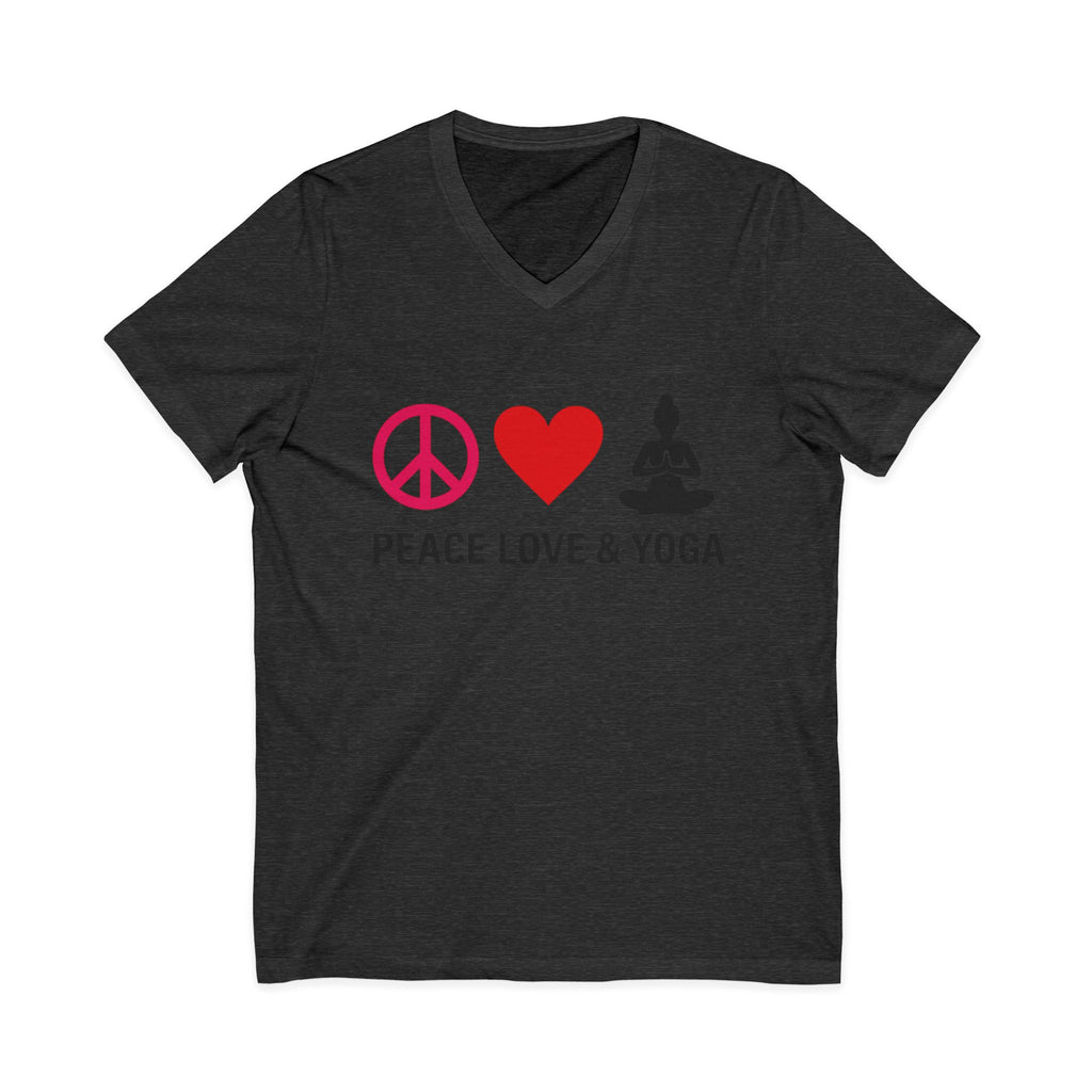 Peace Love & Yoga V-Neck Tee