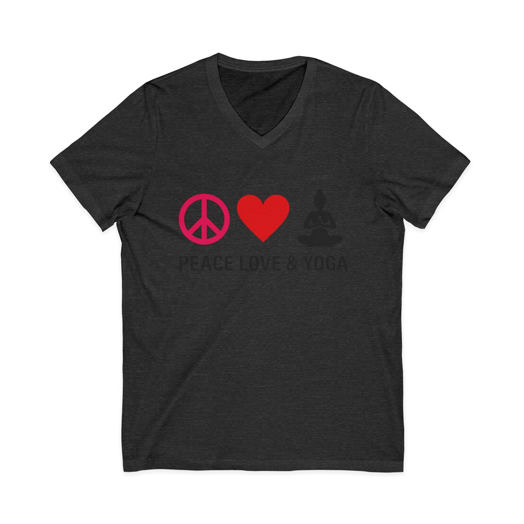 Peace Love & Yoga V-Neck Tee