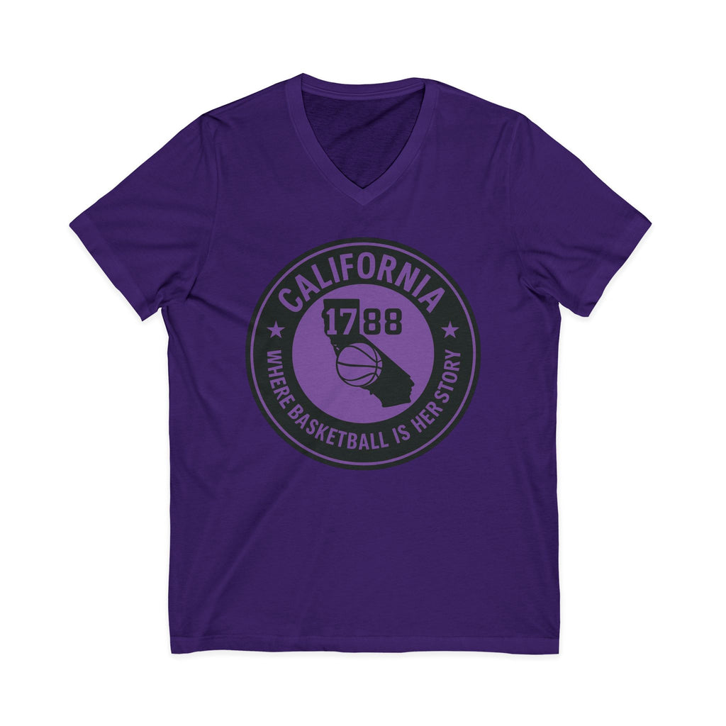 California Basketball Herstory V-Neck Tee