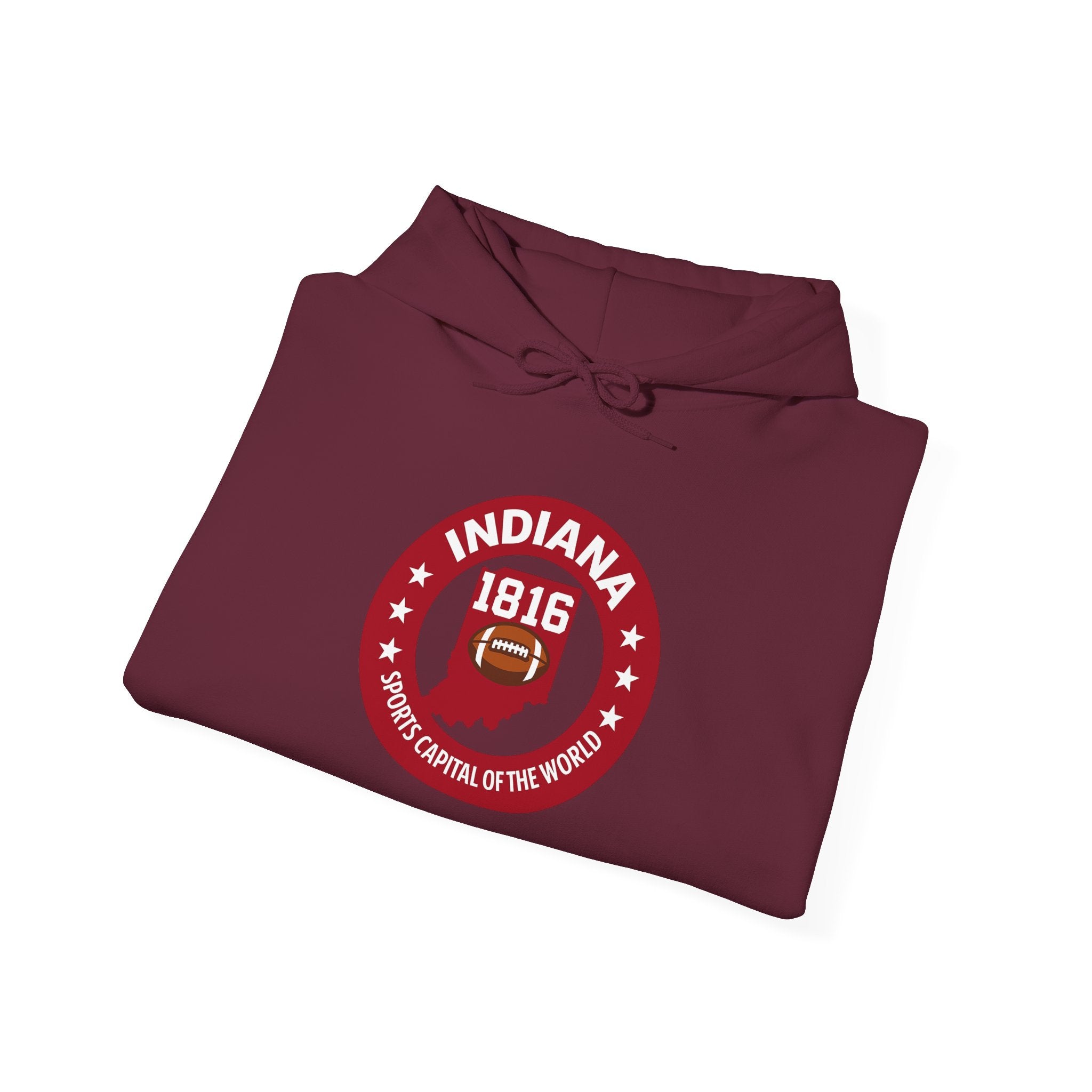 Indiana 1816 Hoodie — State Seal Retro College Sweatshirt