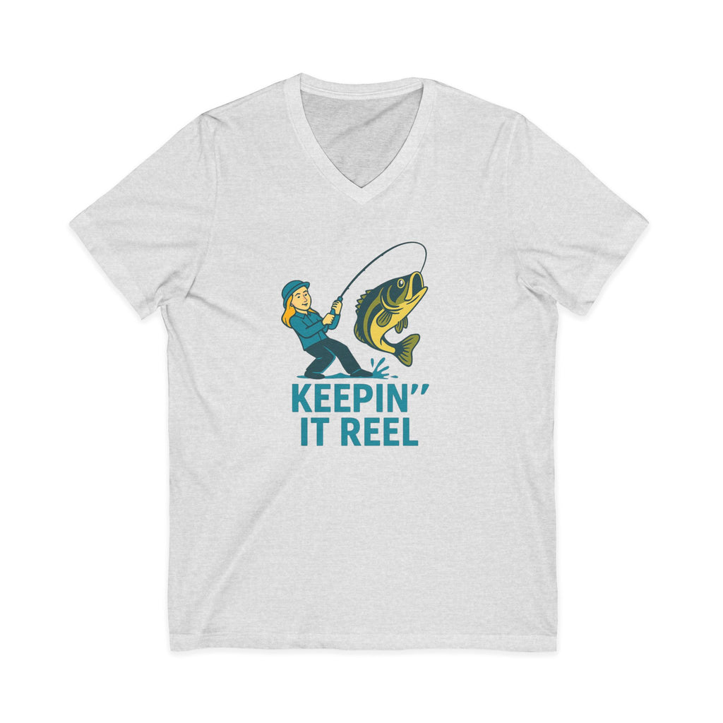 Fishing Humor V-Neck Tee - Keepin' It Reel
