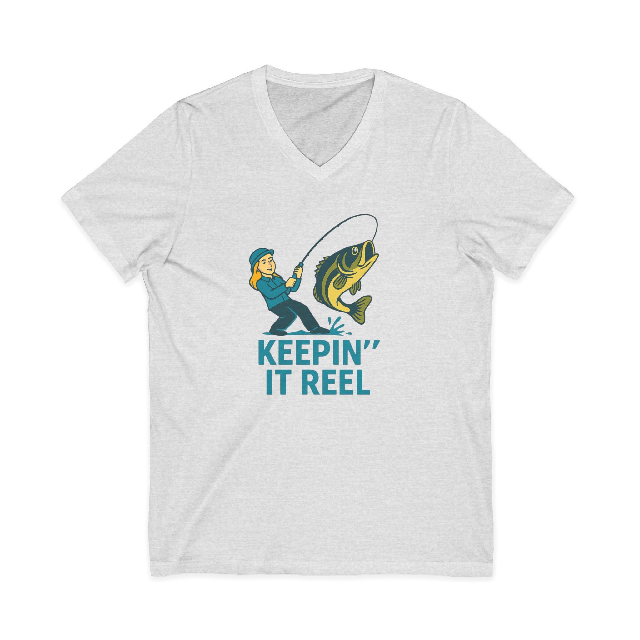 Fishing Humor V-Neck Tee - Keepin' It Reel