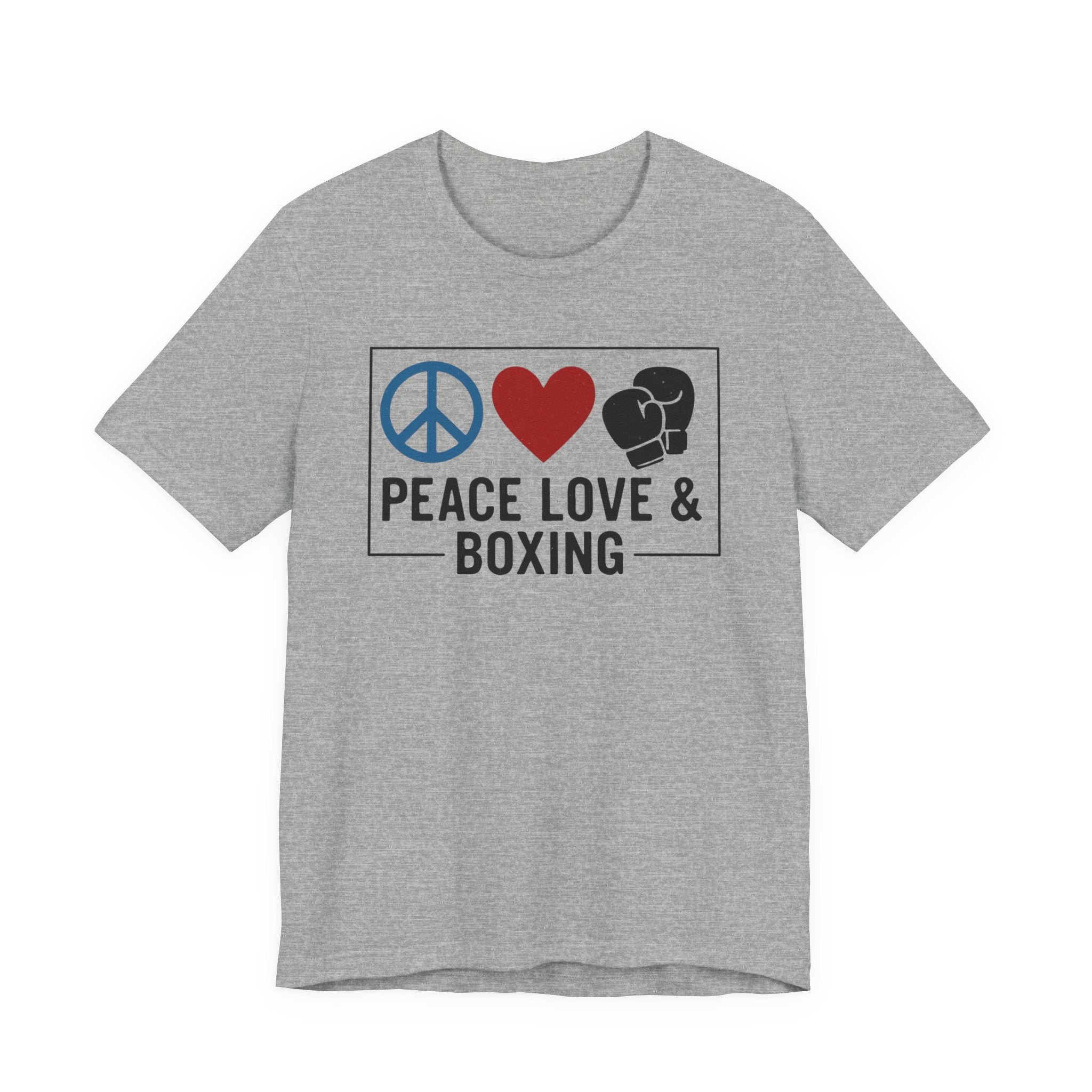 Unisex Jersey Short Sleeve Tee - Peace Love & Boxing T-Shirt