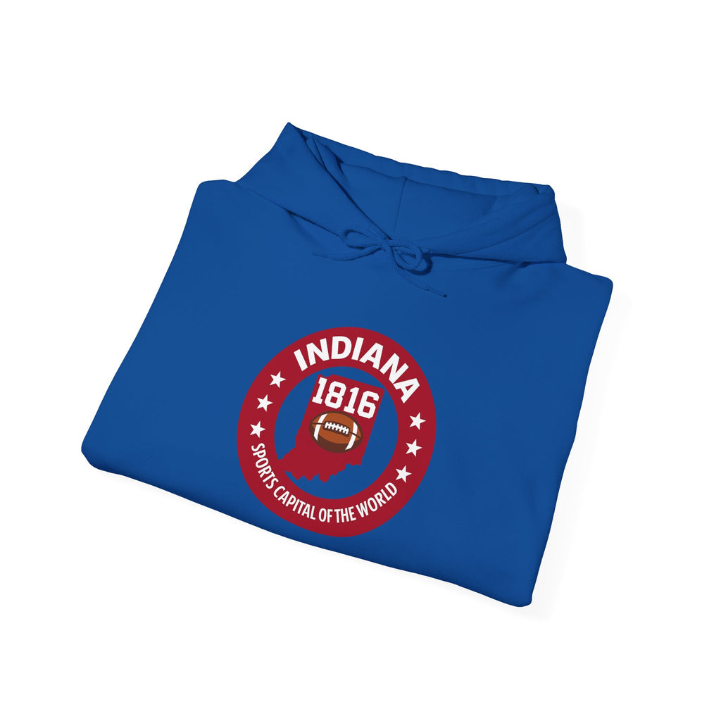 Indiana 1816 Hoodie — State Seal Retro College Sweatshirt