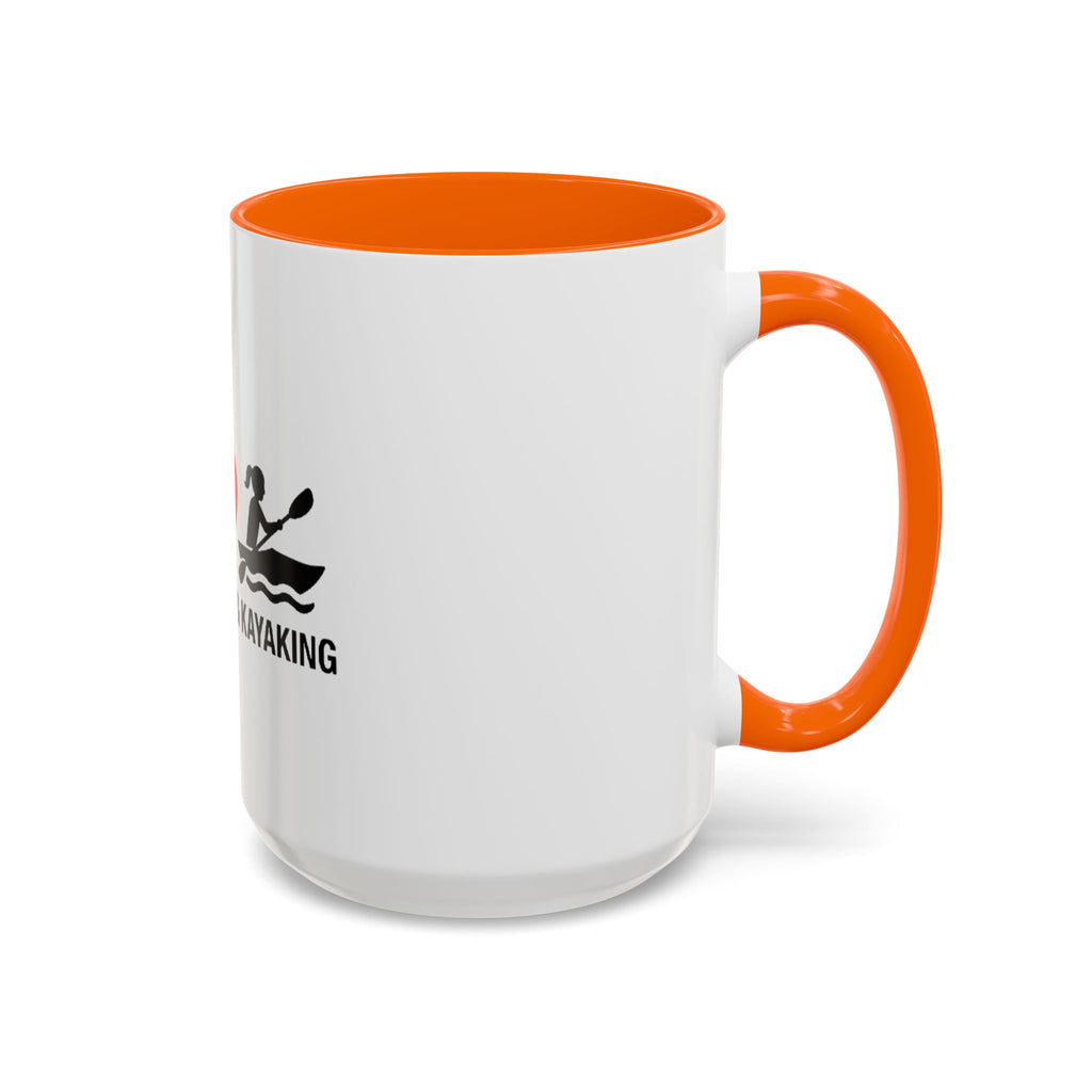 Peace Love & Kayaking Accent Coffee Mug — Kayaker Gift, 11/15oz