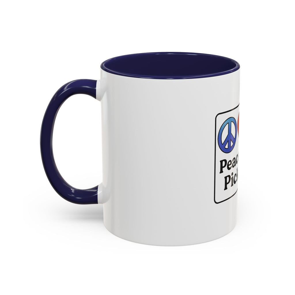 Peace Love & Pickleball Accent Mug