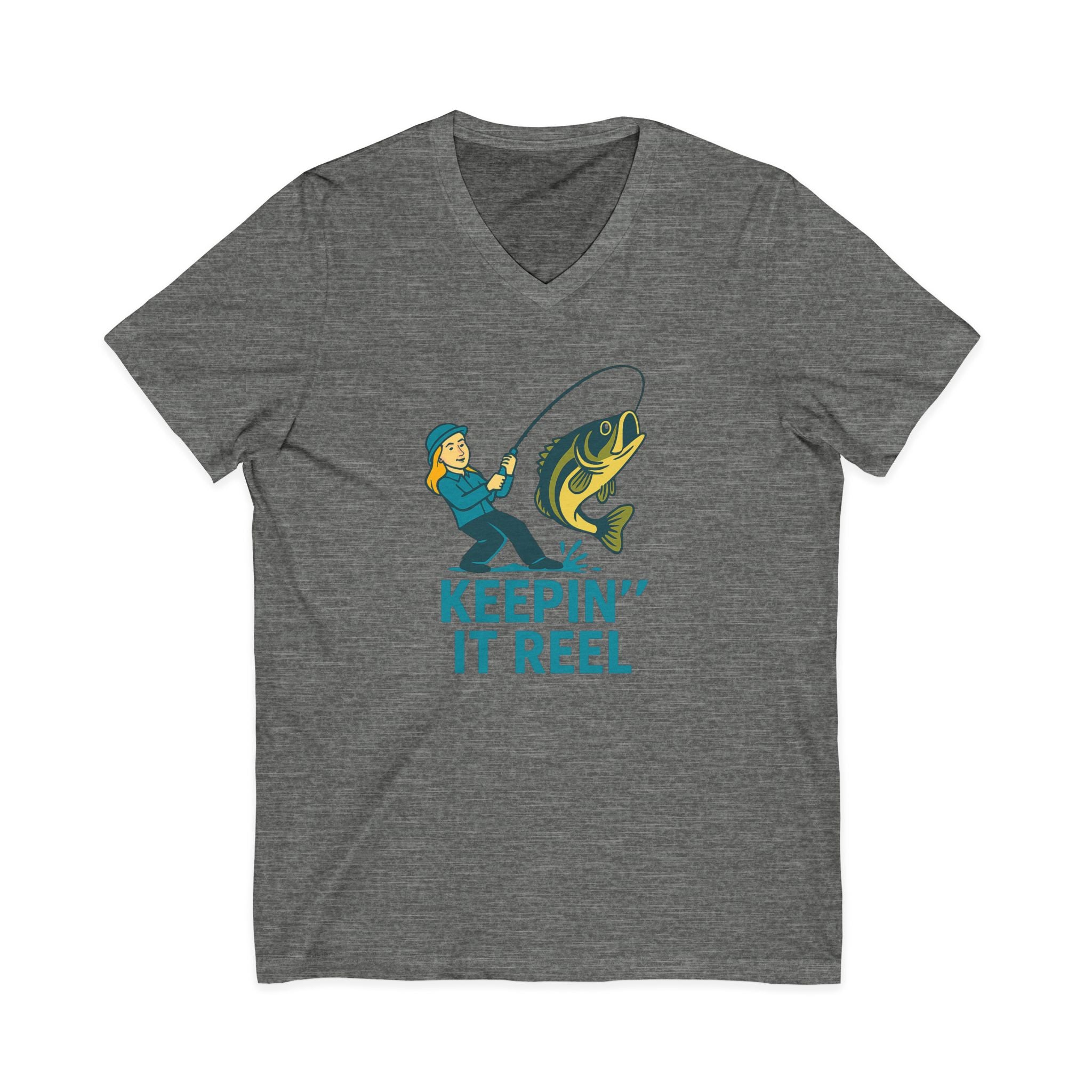 Fishing Humor V-Neck Tee - Keepin' It Reel