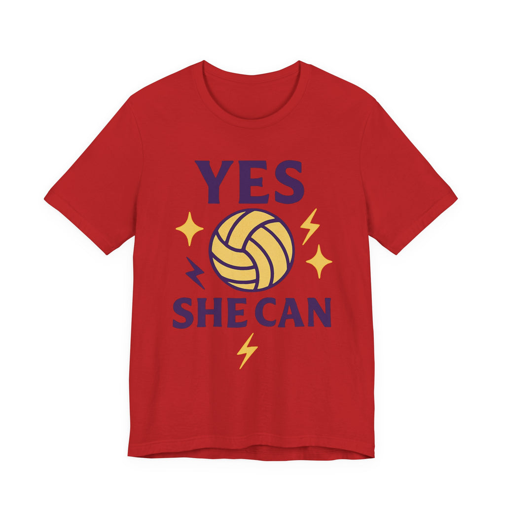 Yes, She Can Volleyball Unisex Tee