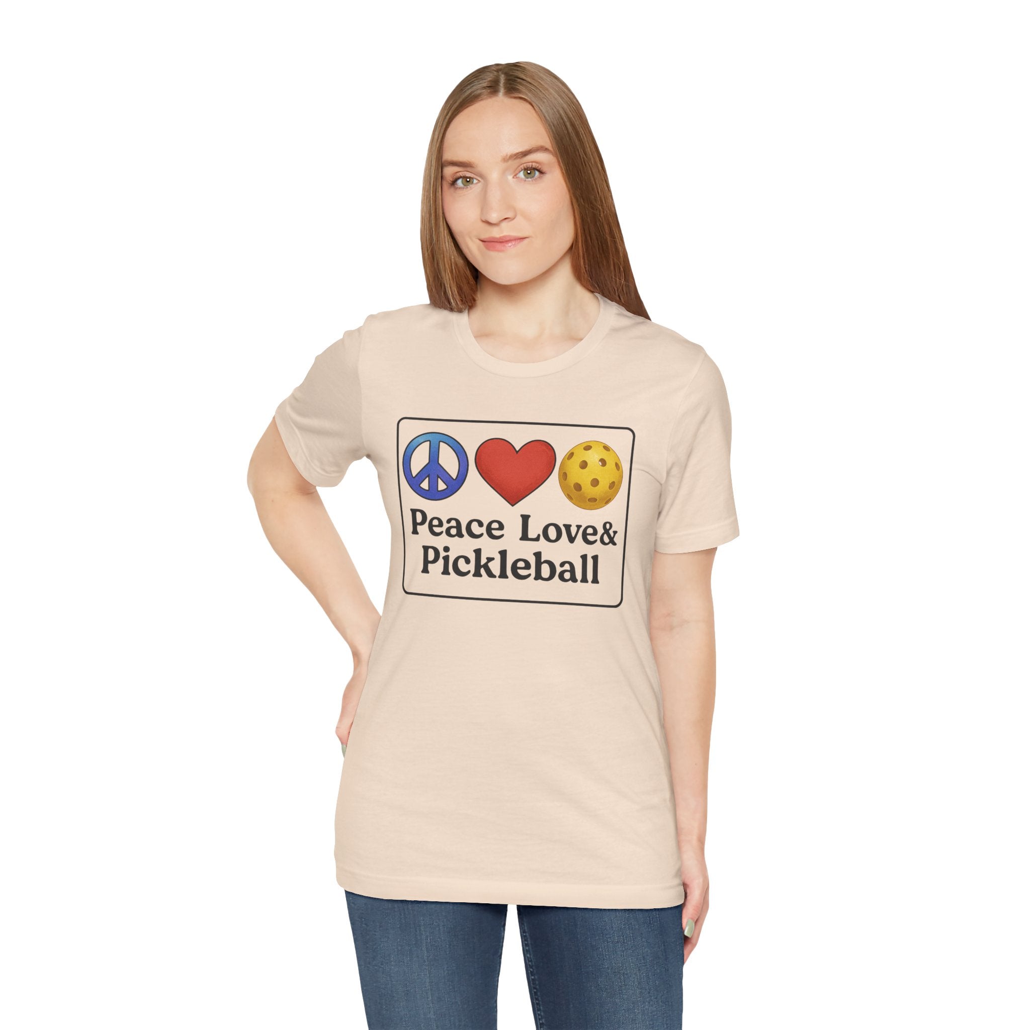 Peace Love & Pickleball Unisex Tee, Fun Pickleball Shirt
