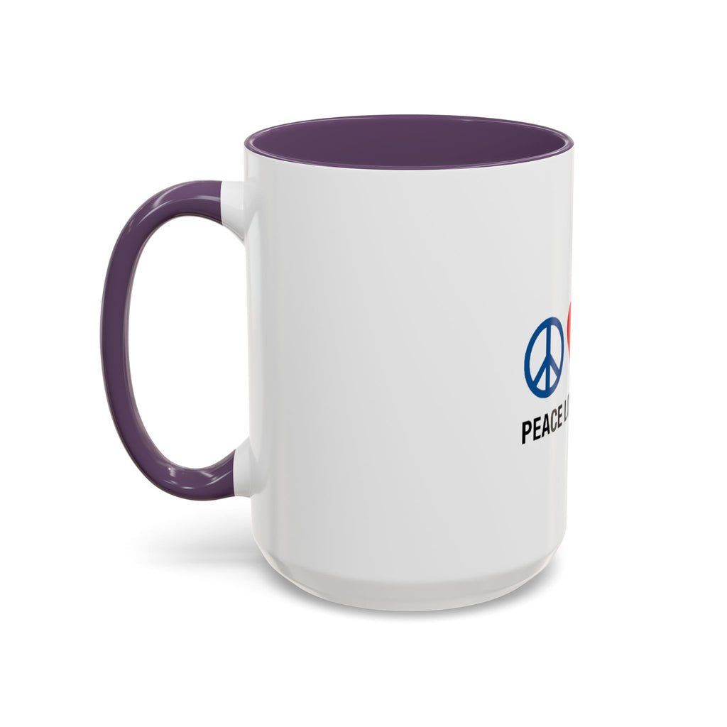 Peace Love & Kayaking Accent Coffee Mug — Kayaker Gift, 11/15oz